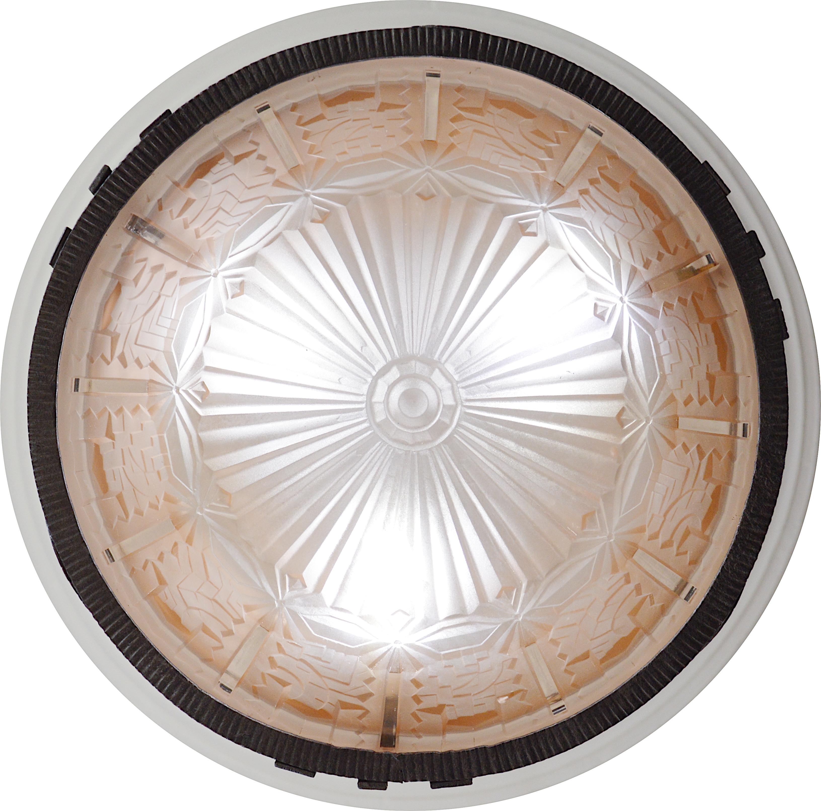 Lampadario a sospensione Art Deco francese di Muller Freres, 1920 In condizioni ottime in vendita a Saint-Amans-des-Cots, FR