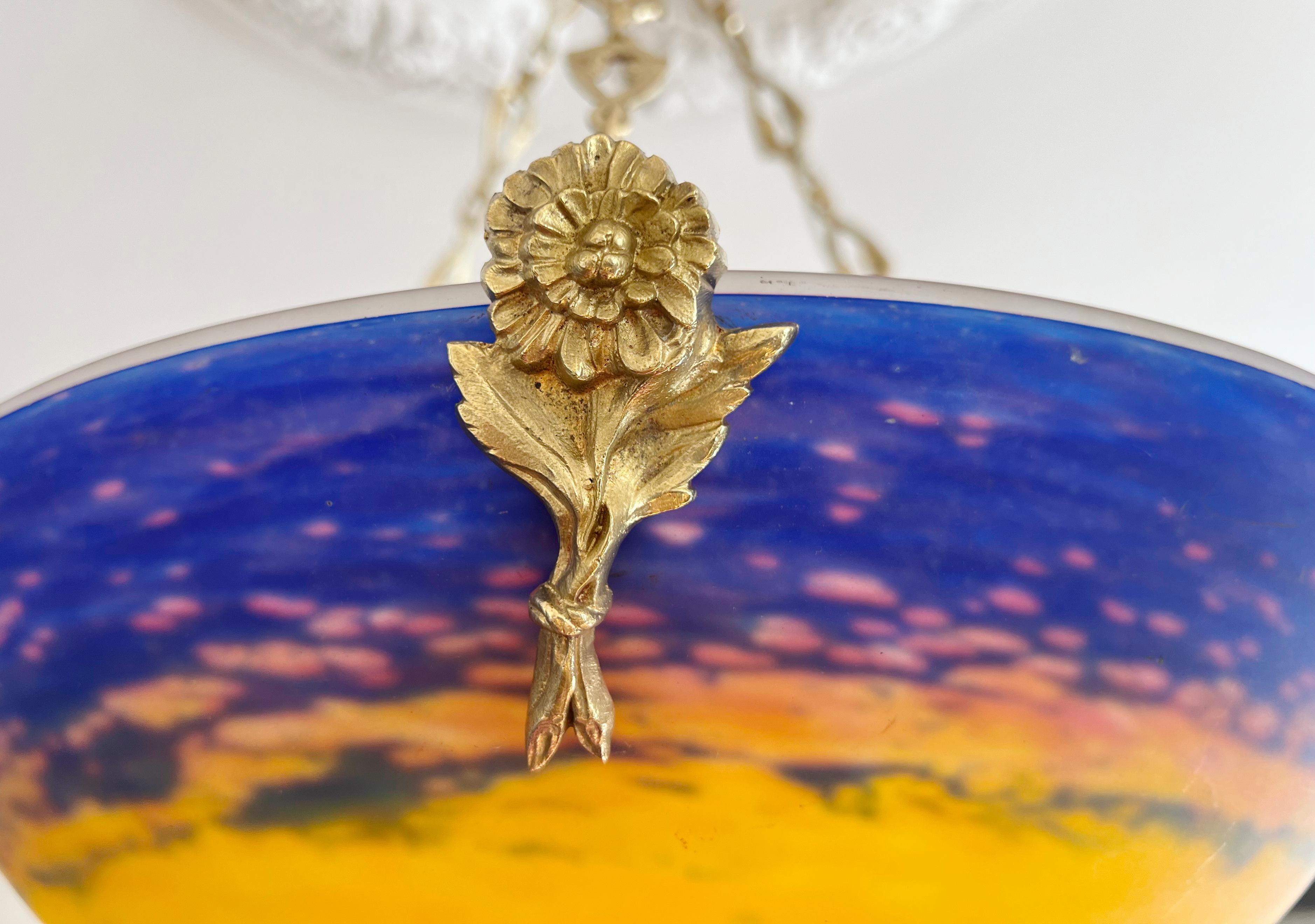 Muller Freres French Art Deco Pendant Chandelier, 1920 8
