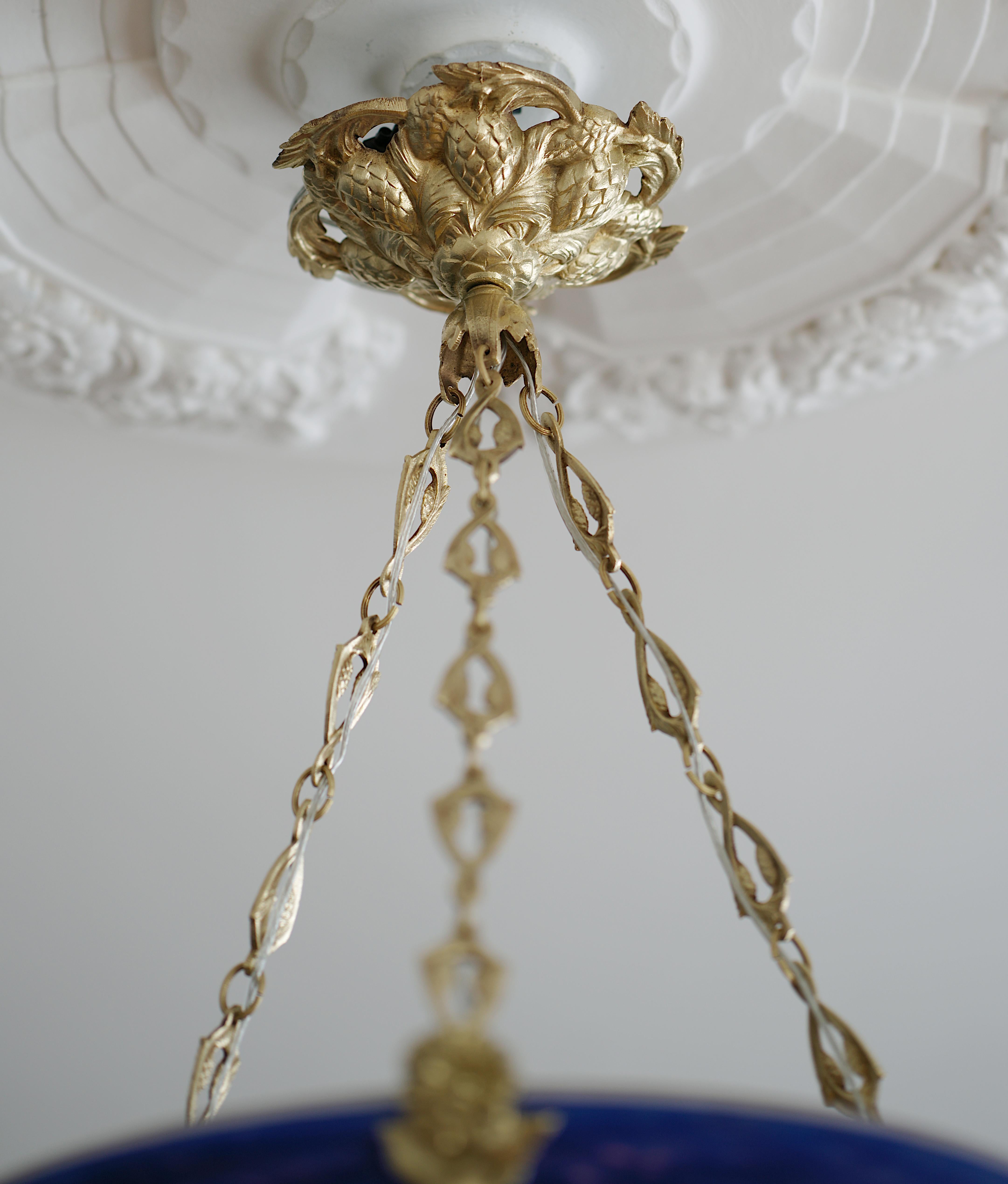 Muller Freres French Art Deco Pendant Chandelier, 1920 9