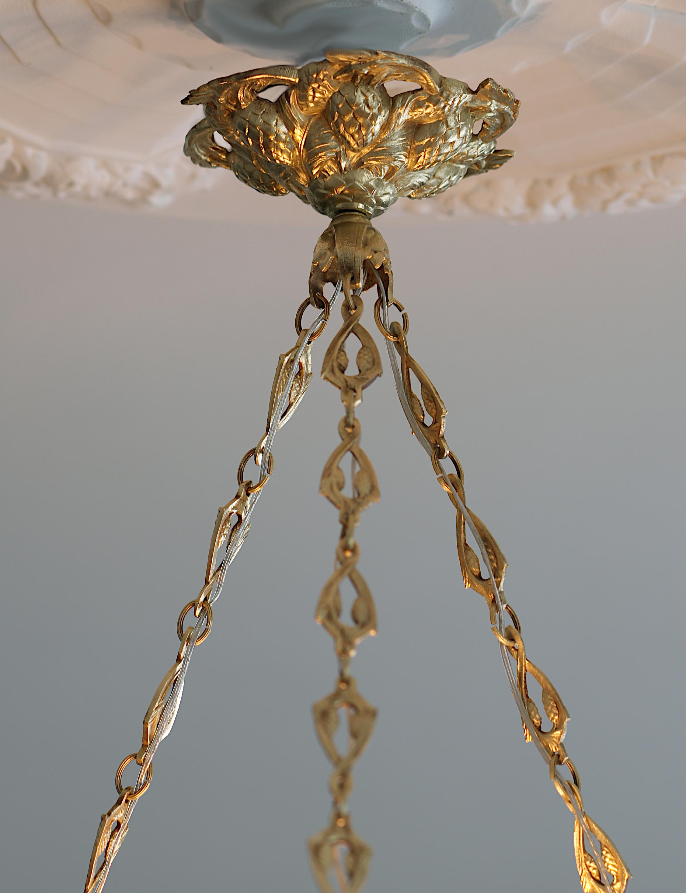 Muller Freres French Art Deco Pendant Chandelier, 1920 11