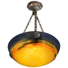 Muller Freres French Art Deco Pendant Chandelier, 1925