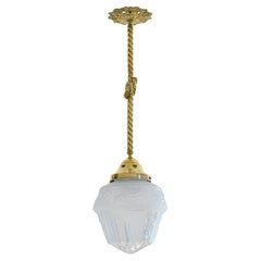 Muller Freres French Art Deco Pendant Chandelier, 1920
