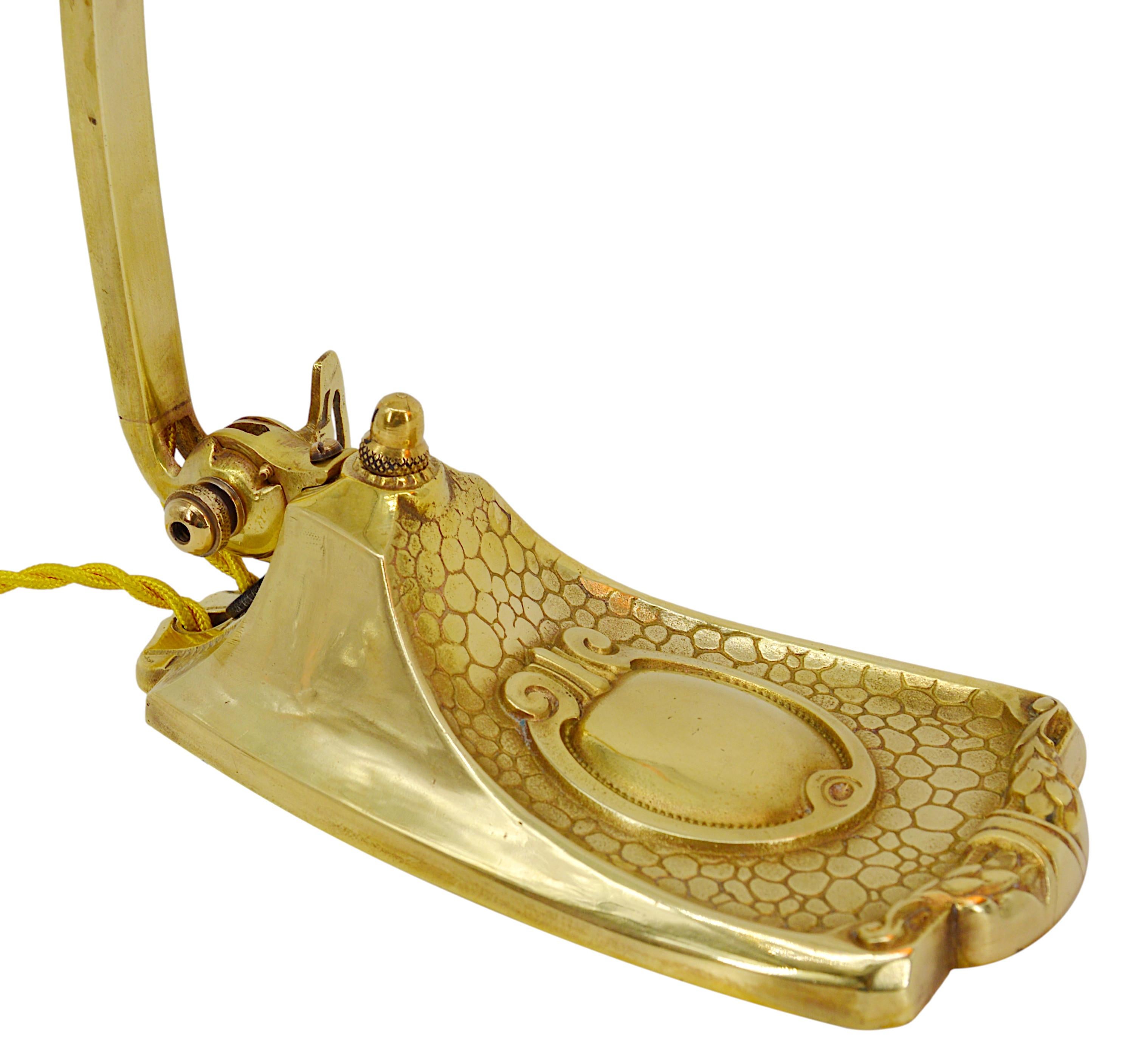 Muller Freres Lámpara de sobremesa giratoria francesa Art Déco 1920 en Excelente estado para la venta en Saint-Amans-des-Cots, FR