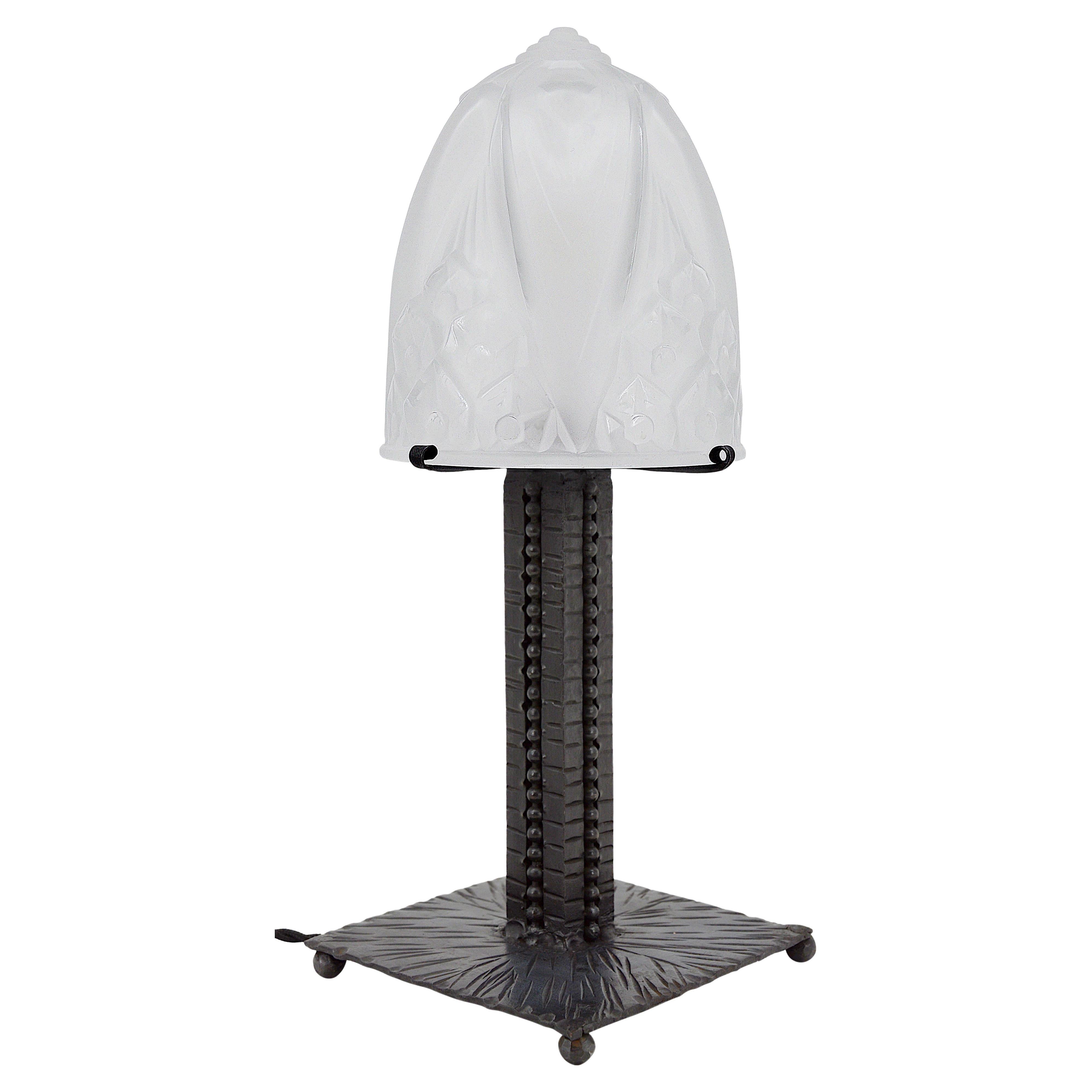 Muller Freres French Art Deco Table Lamp, 1920