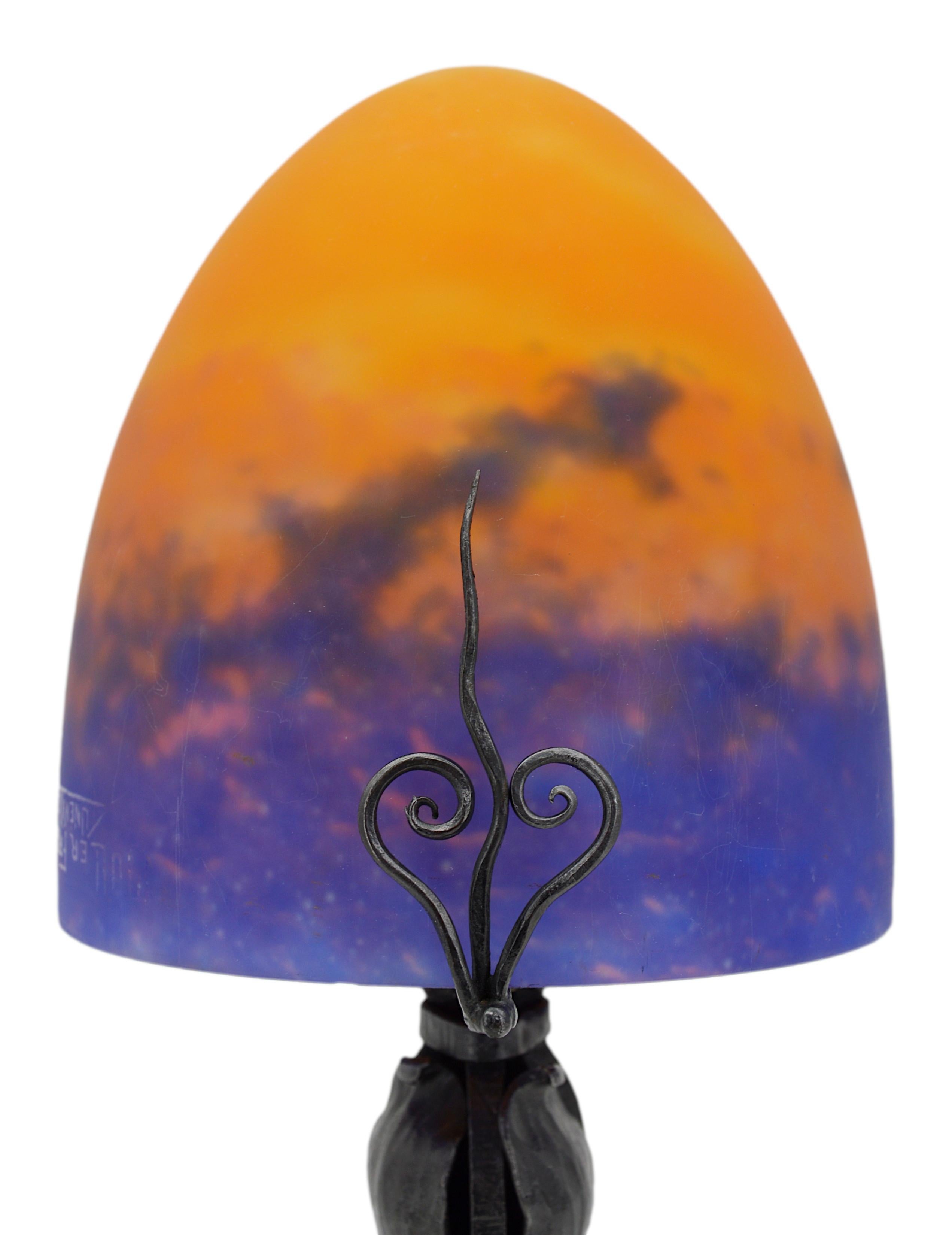 Early 20th Century Muller Freres French Art Deco Table Lamp, ca.1920 For Sale
