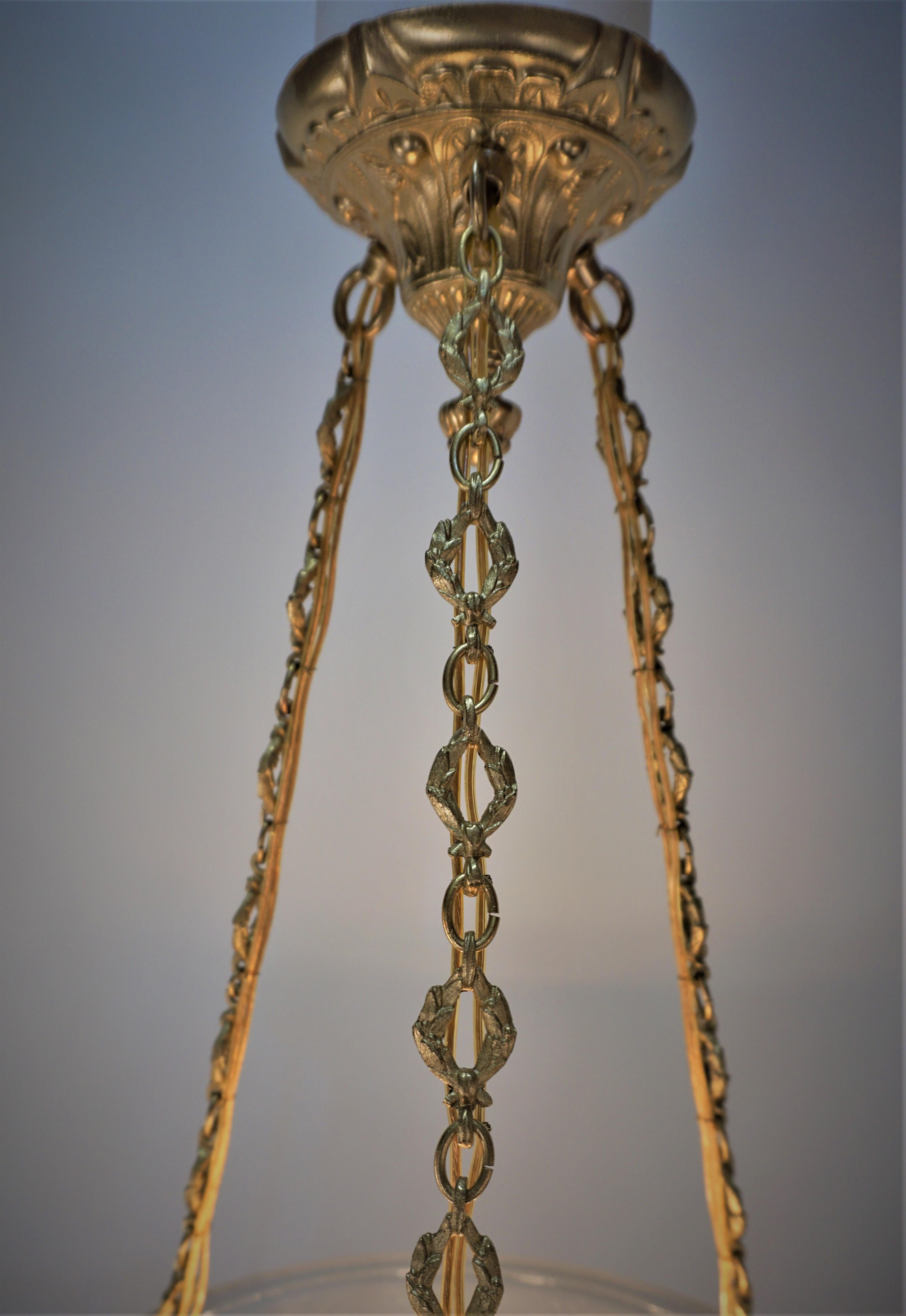Muller Frères French Flying Birds / Sparrows Art Deco Chandeliers 2 in Stock For Sale 2