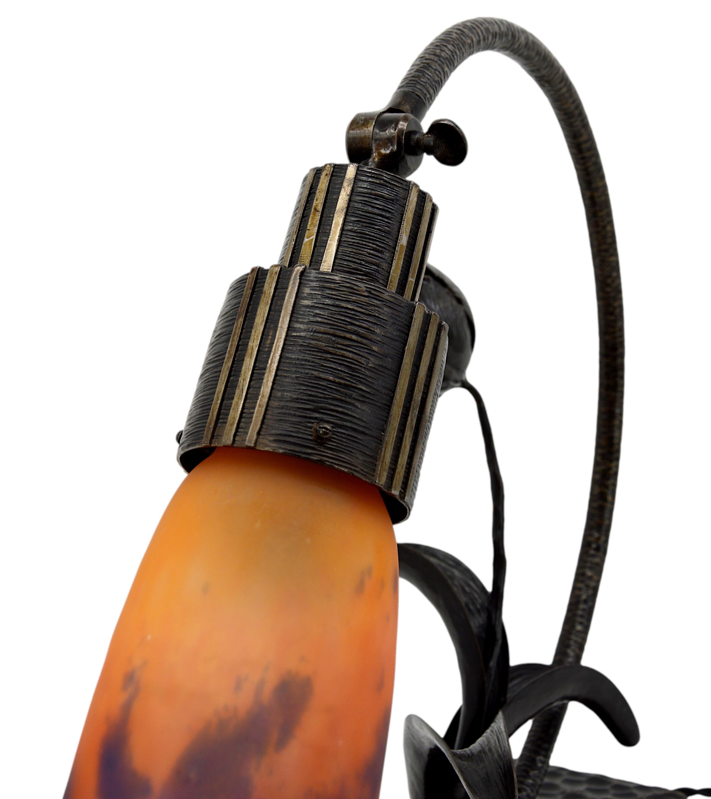 MULLER FRERES & G.MARCHAND French Art DecoDesk / Table Lamp, ca.1920 For Sale 6