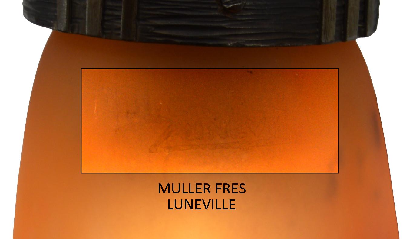 MULLER FRERES & G.MARCHAND Lámpara francesa Art Nouveau / Déco de sobremesa / mesa, década de 1910 en venta 8