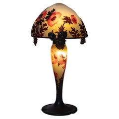 Müller Frères, Lunéville, "Anémones"  Art Nouveau Glass Lamp circa 1910