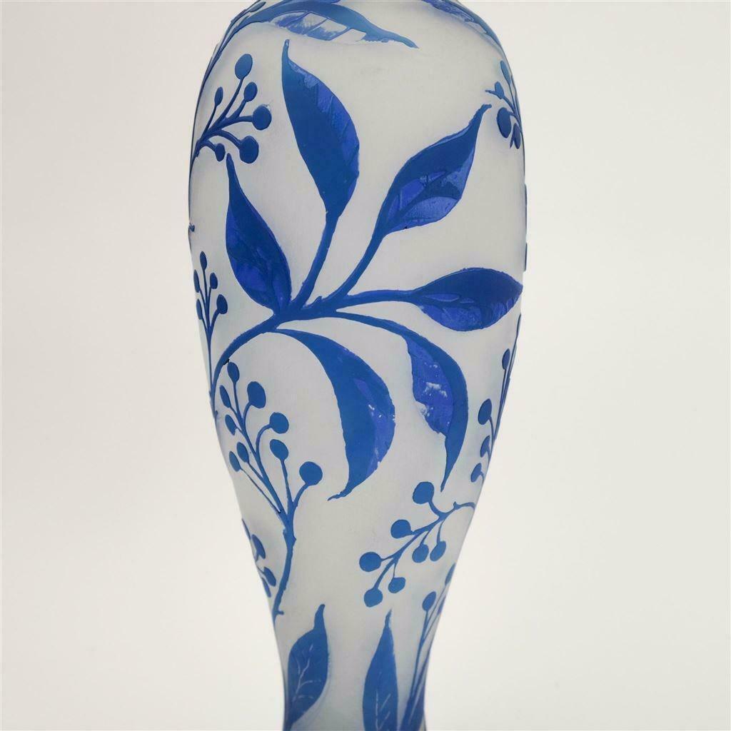 Art nouveau Vase en verre d'art intercalaire Art Déco Muller Freres Luneville (large modèle) en vente