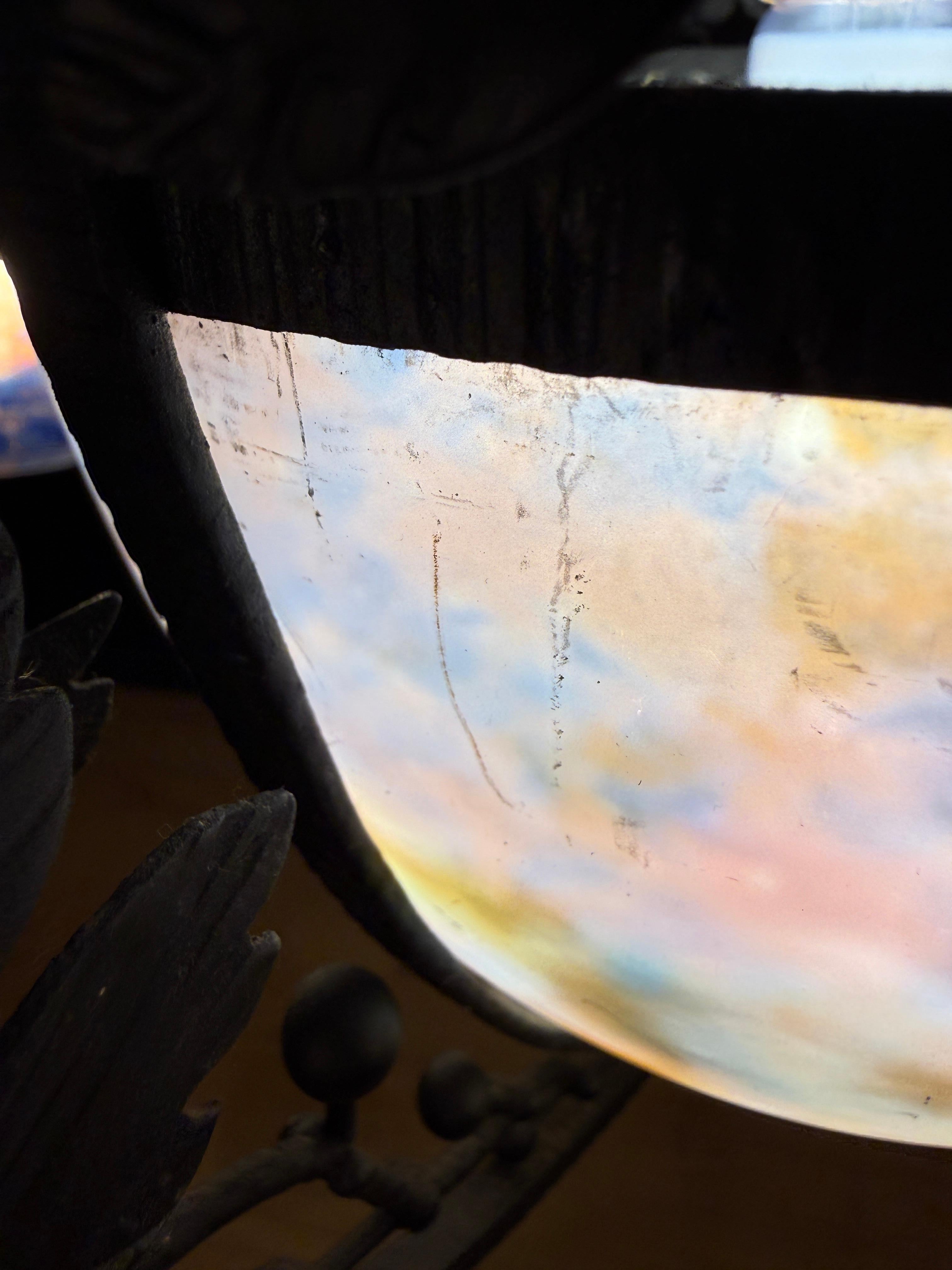 Muller Frères Luneville Art Nouveau Chandelier, Signed en venta 4