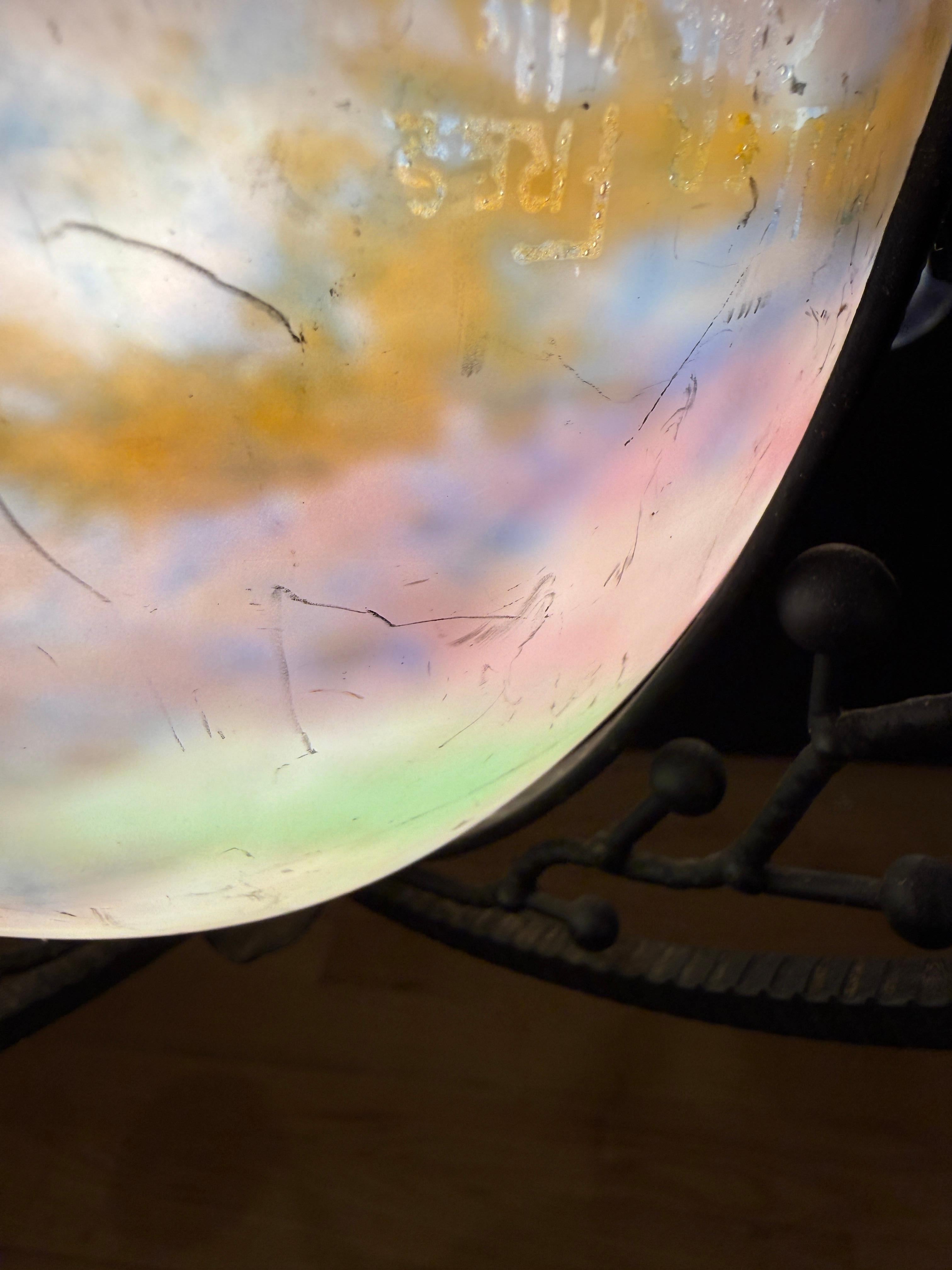 Muller Frères Luneville Art Nouveau Chandelier, Signed en venta 5