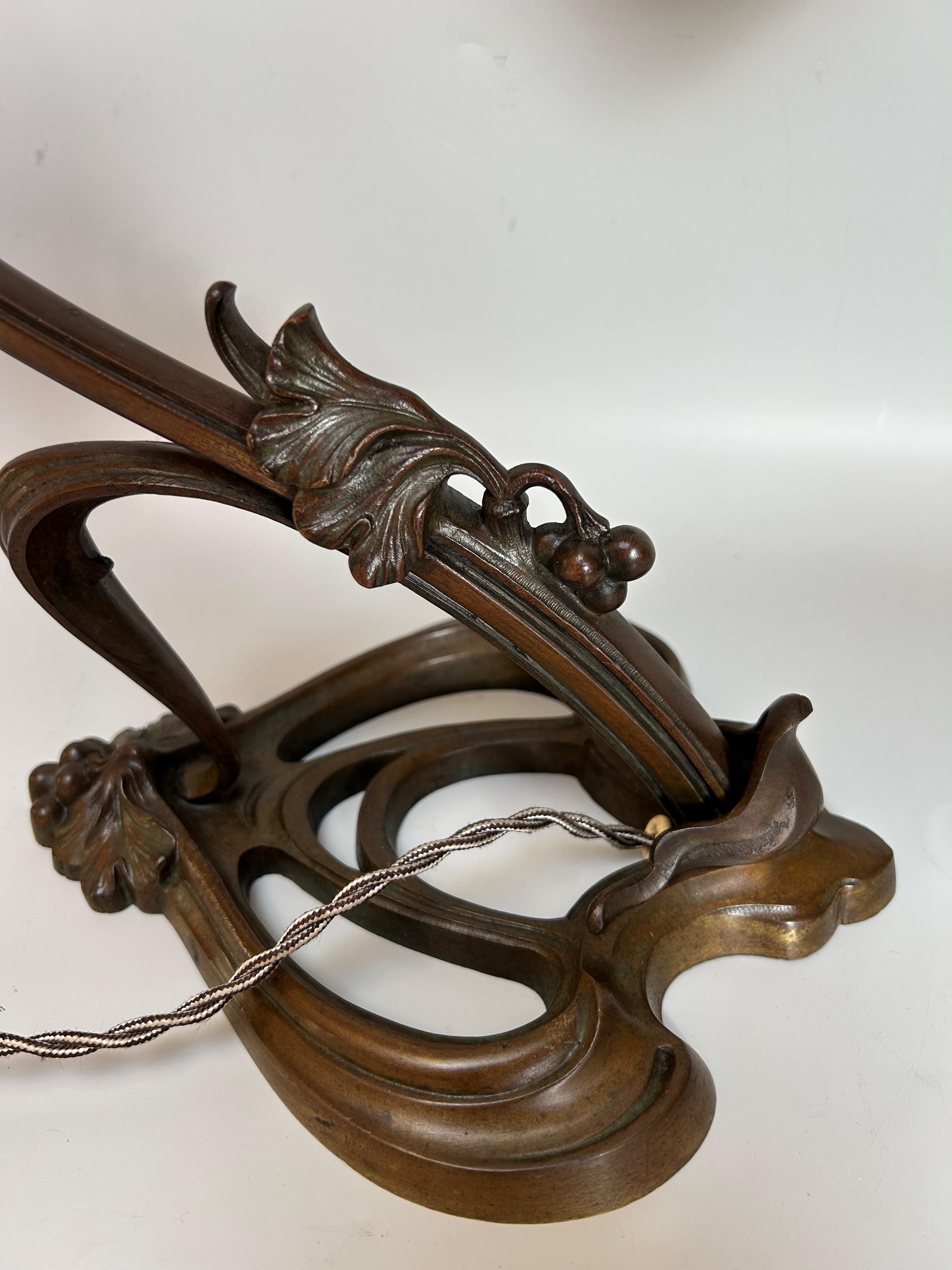 French Muller Frères Luneville Art Nouveau Lamp For Sale