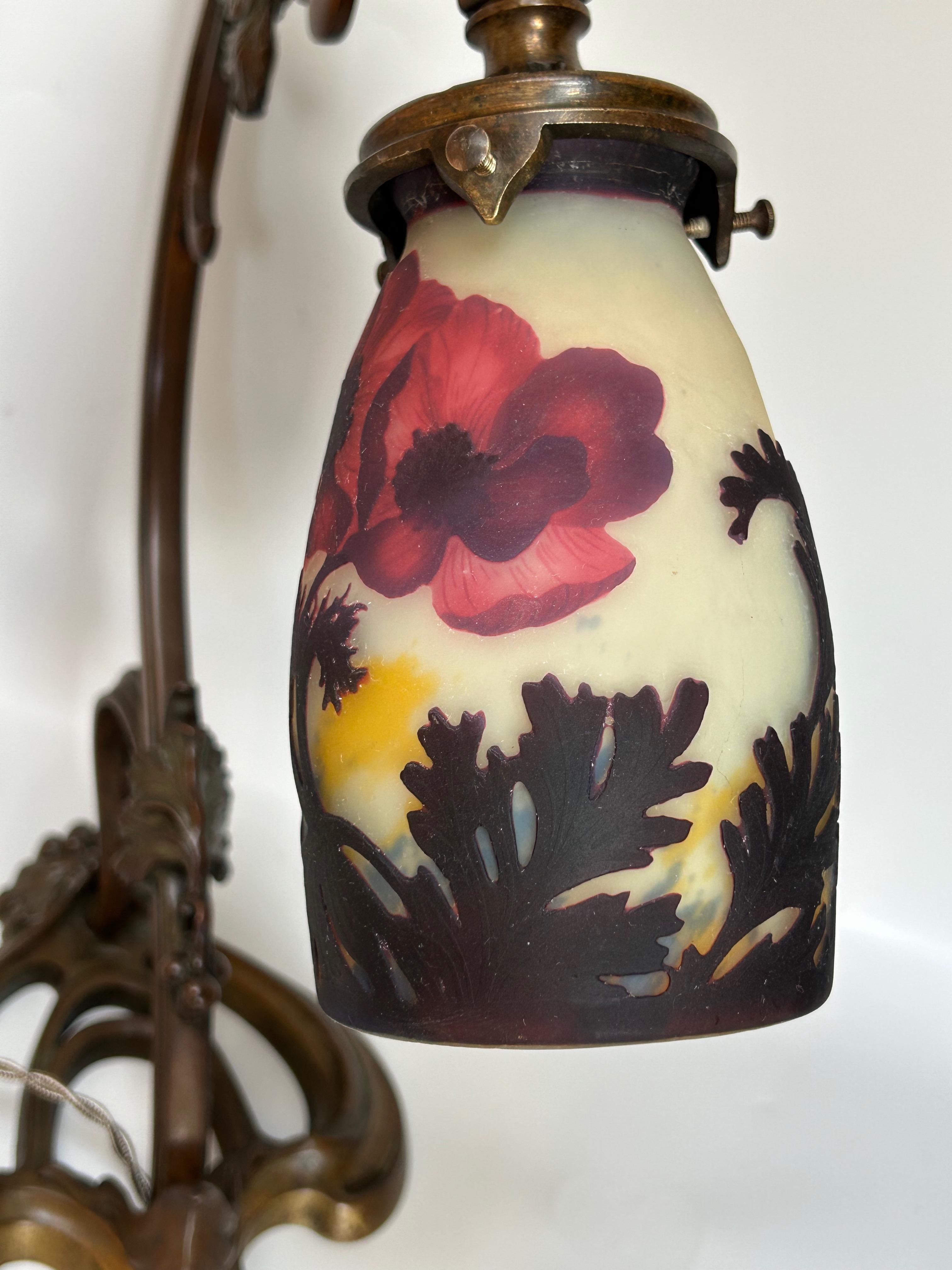 Muller Frères Luneville Art Nouveau Lamp For Sale 3