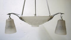 Muller Frères, Luneville, Gran araña impresionante de hierro forjado, años 30/40
