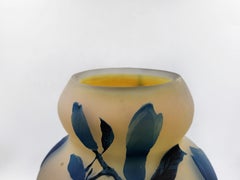 Muller Frères "Magnolias" Cut Glass Vase