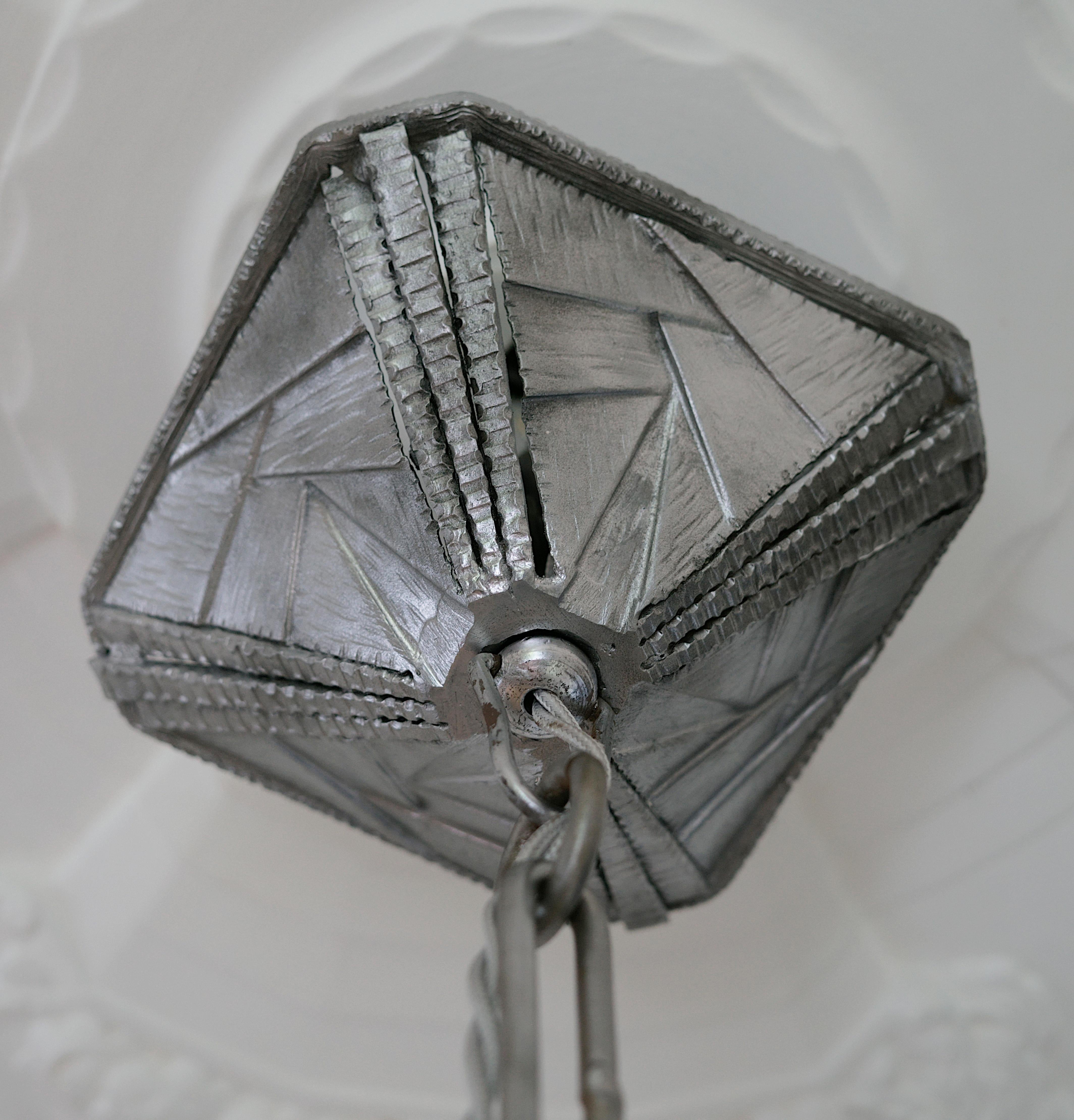 MULLER FRERES / Marcel VASSEUR French Art Deco Pendant Chandelier, 1920 For Sale 10
