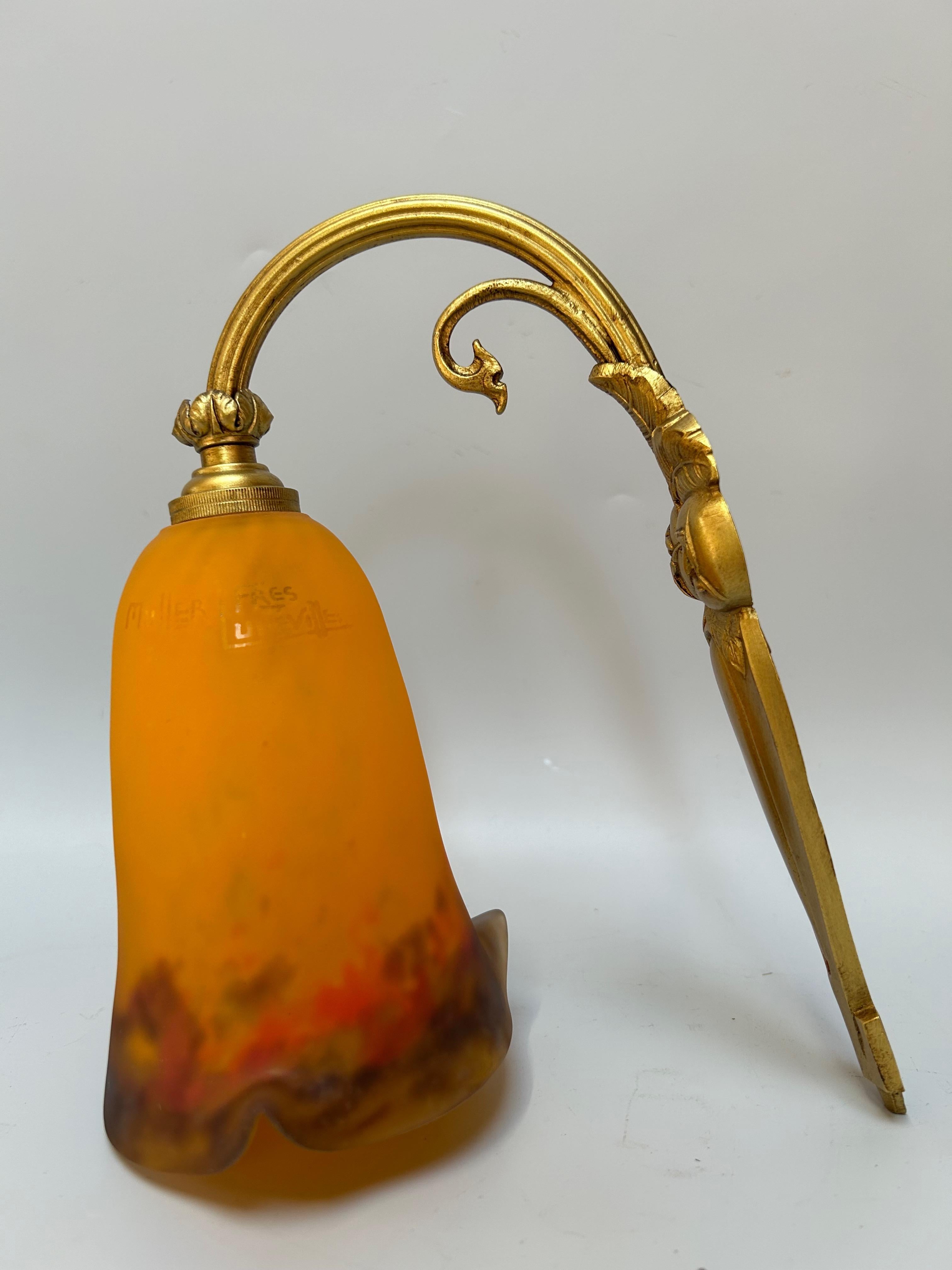 Muller Frères Coppia di lampade da parete in stile Art Déco in vendita 4
