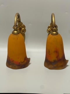 Muller Frères Pair of Art Deco Wall Lights