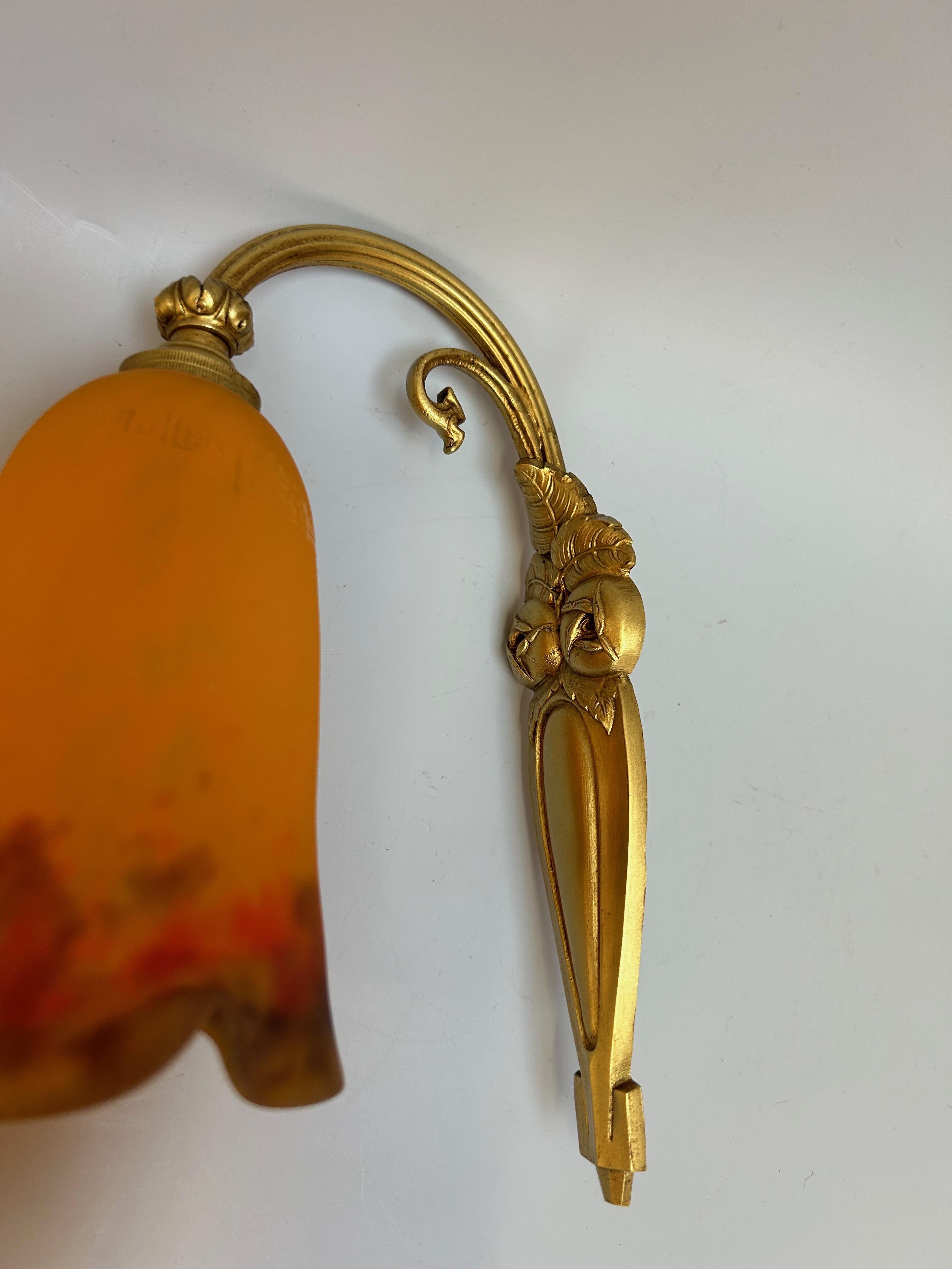 Muller Frères Coppia di lampade da parete in stile Art Déco in vendita 2