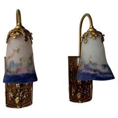 Muller Frères Coppia di lampade da parete in stile Art Déco