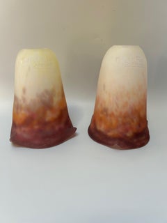 Muller Frères Paar Art-Deco-Wandleuchter