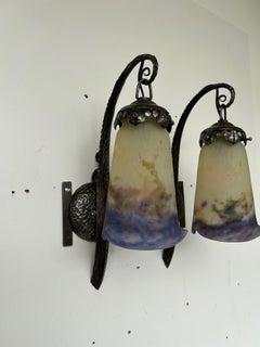 Muller Frères Coppia di lampade da parete in stile Art Déco