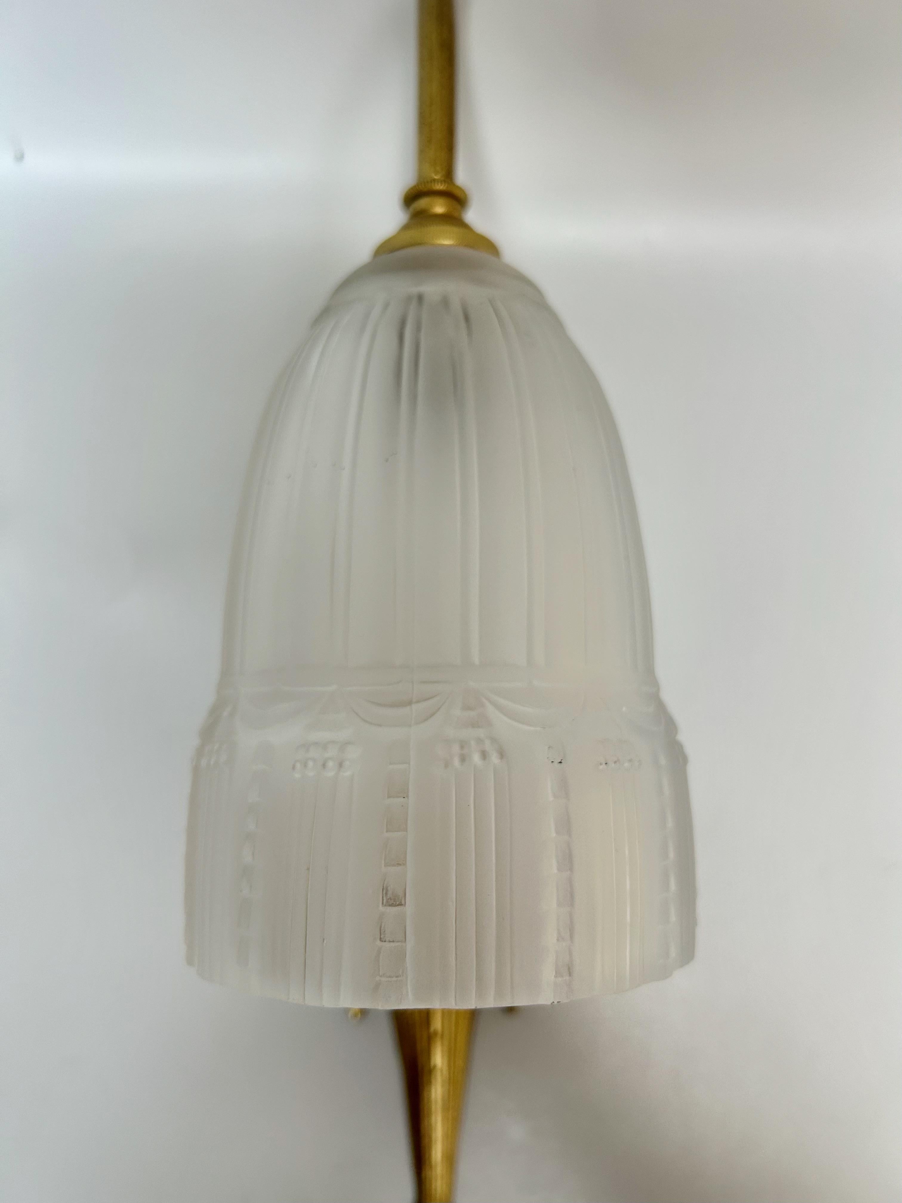 Inizio XX secolo Muller Frères Coppia di lampade da parete in stile Art Déco in vendita