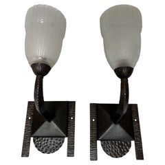 Muller Frères Pair of Art Deco Wall Sconces