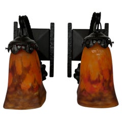 Muller Frères Pair of Art Deco Wall Sconces