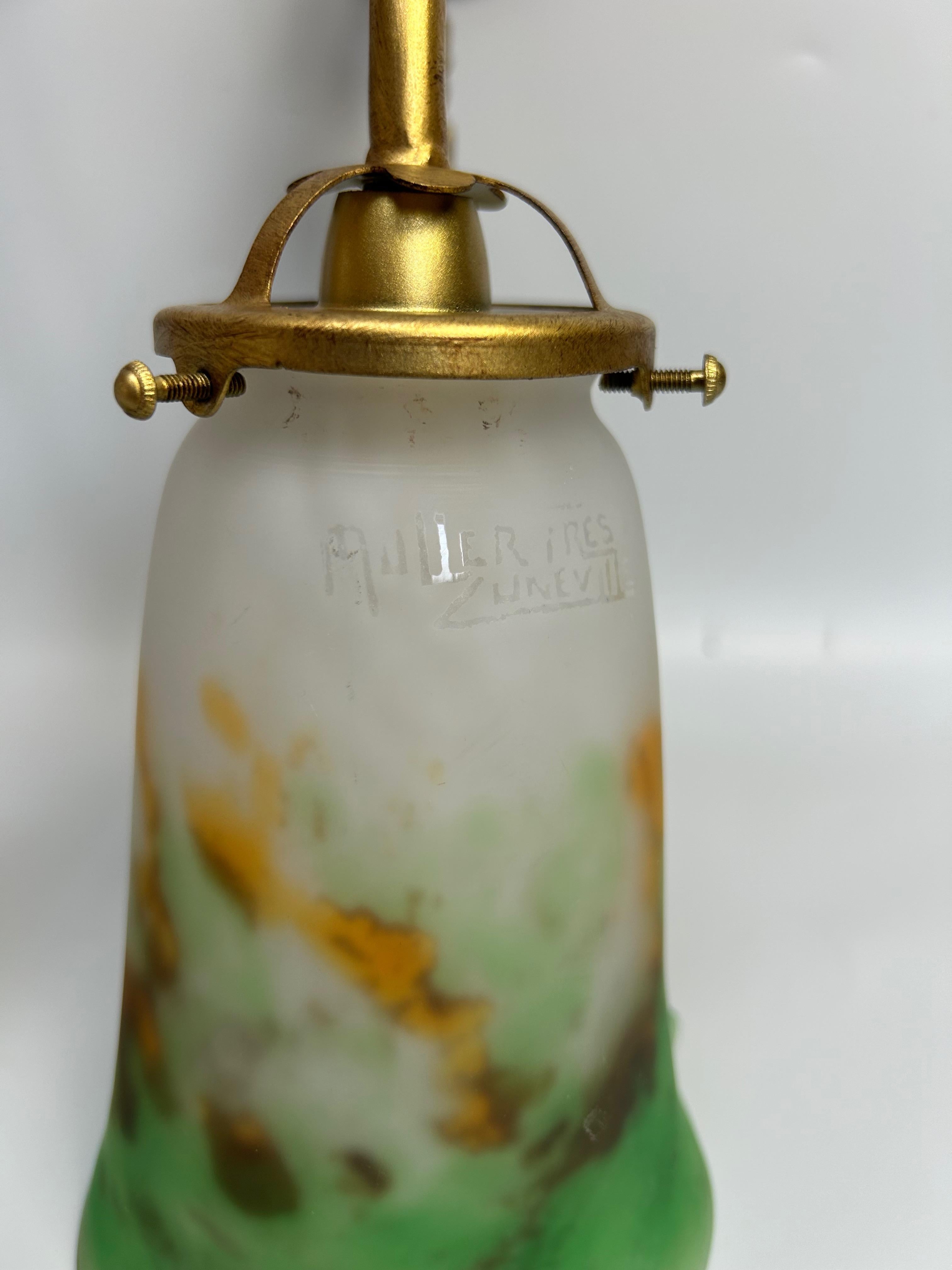 Art nouveau Muller Frères Paire d'appliques murales Art Nouveau en vente