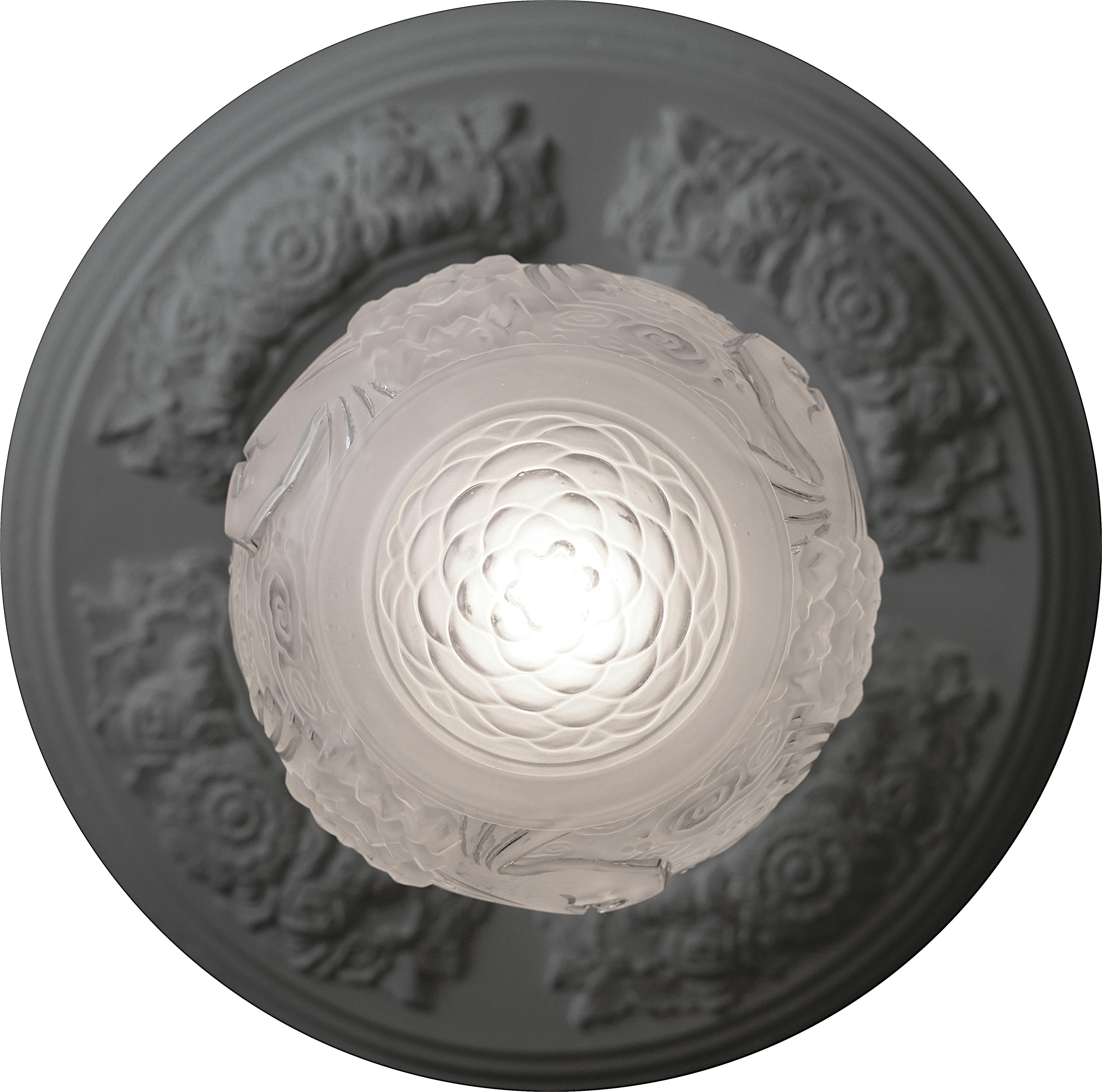 MULLER FRER Coppia di lampadari a sospensione Art Deco francesi a semi-liquido 1920 in vendita 1