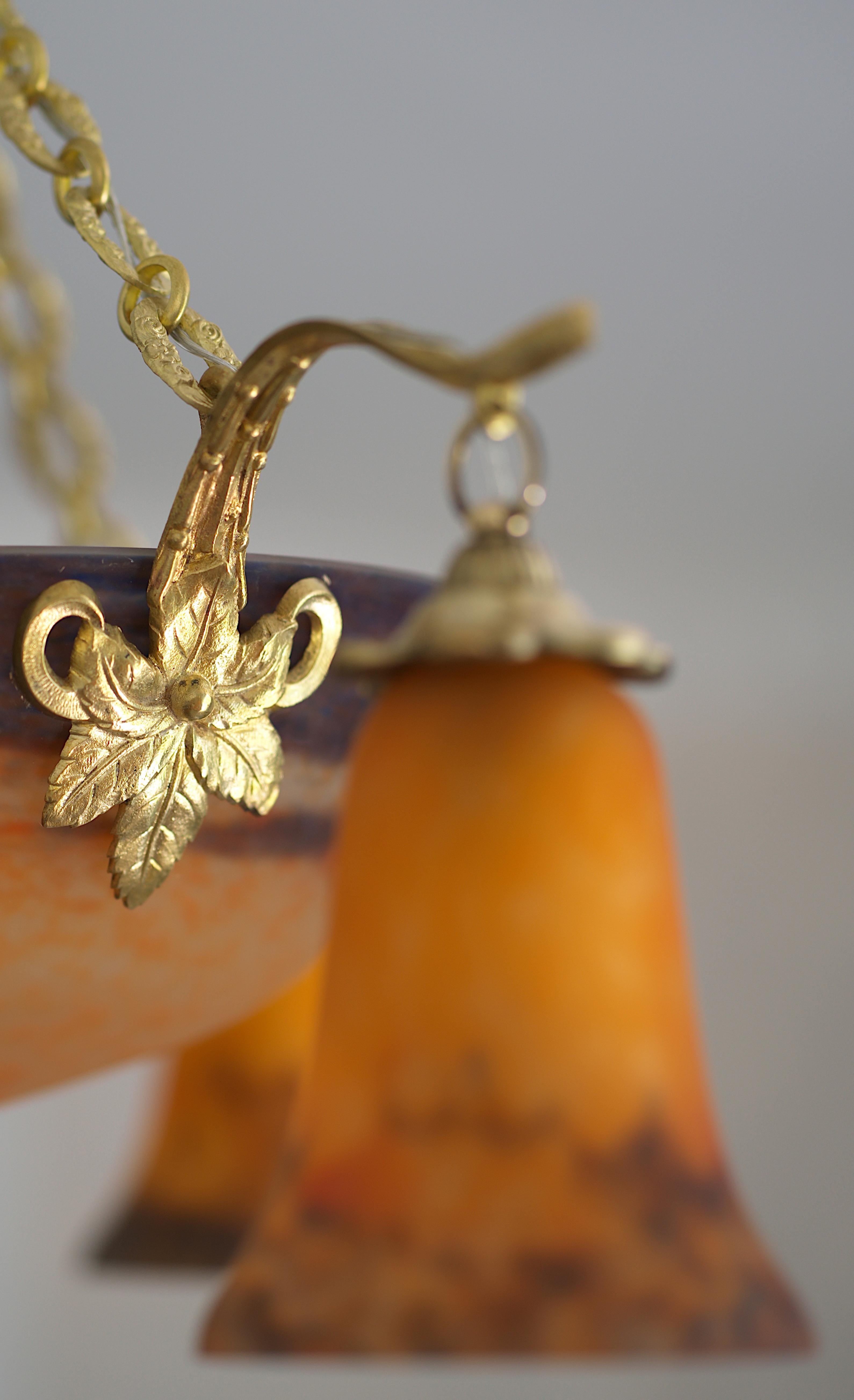 Muller Freres & Petitot French Art Deco Chandelier, 1920 For Sale 2