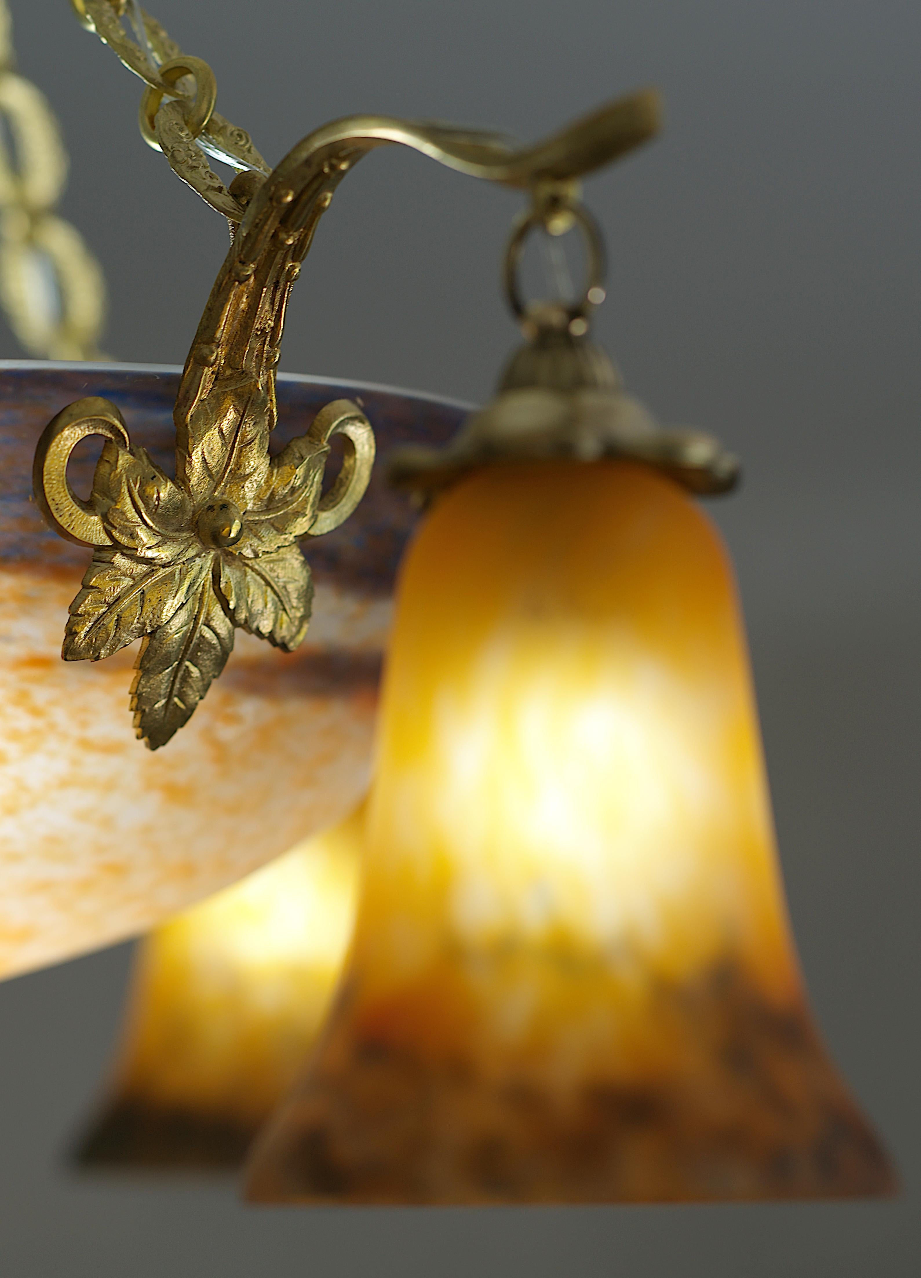Muller Freres & Petitot French Art Deco Chandelier, 1920s For Sale 2