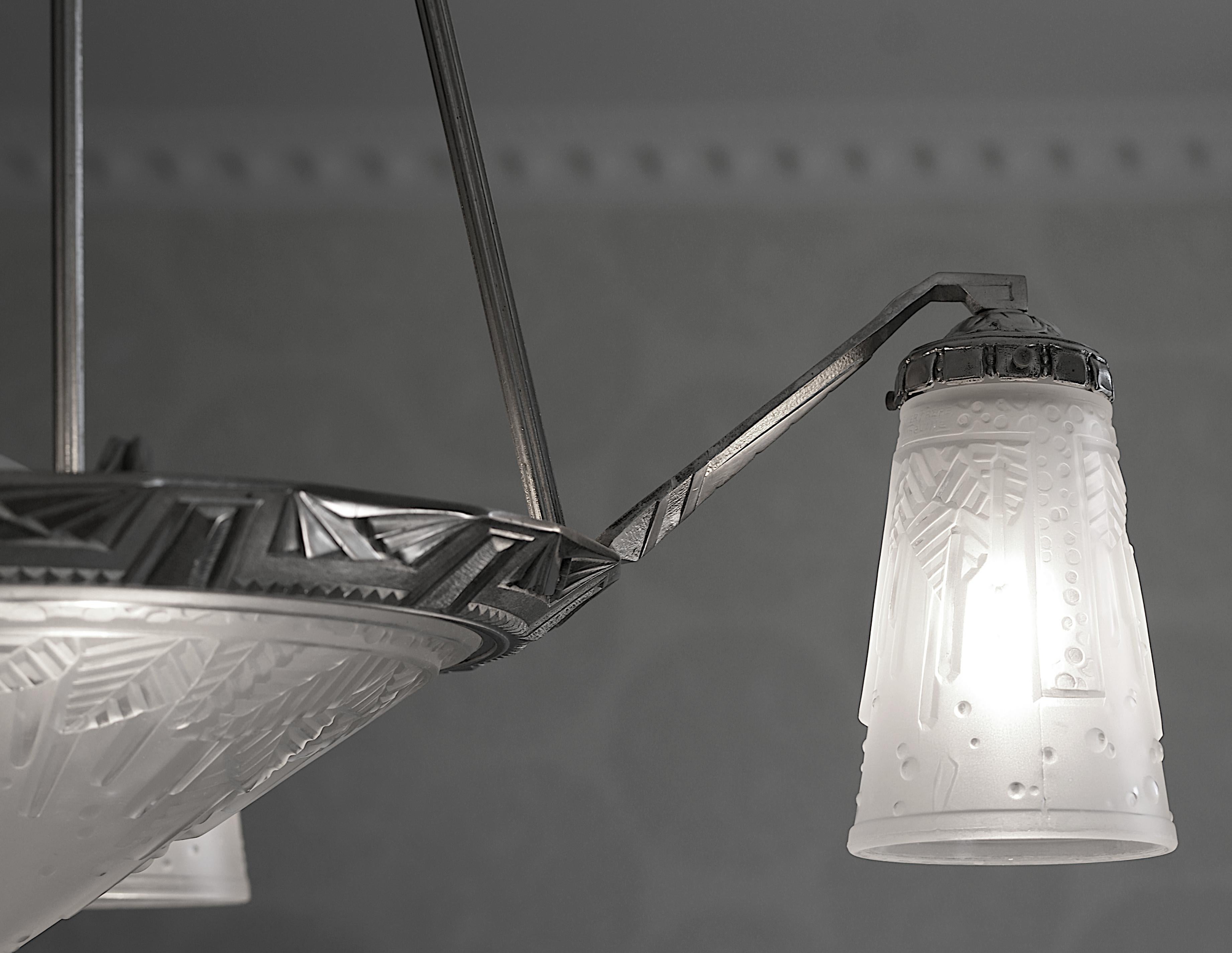Lustre Art déco français Muller Freres & Pierre Maynadier, 1925 4