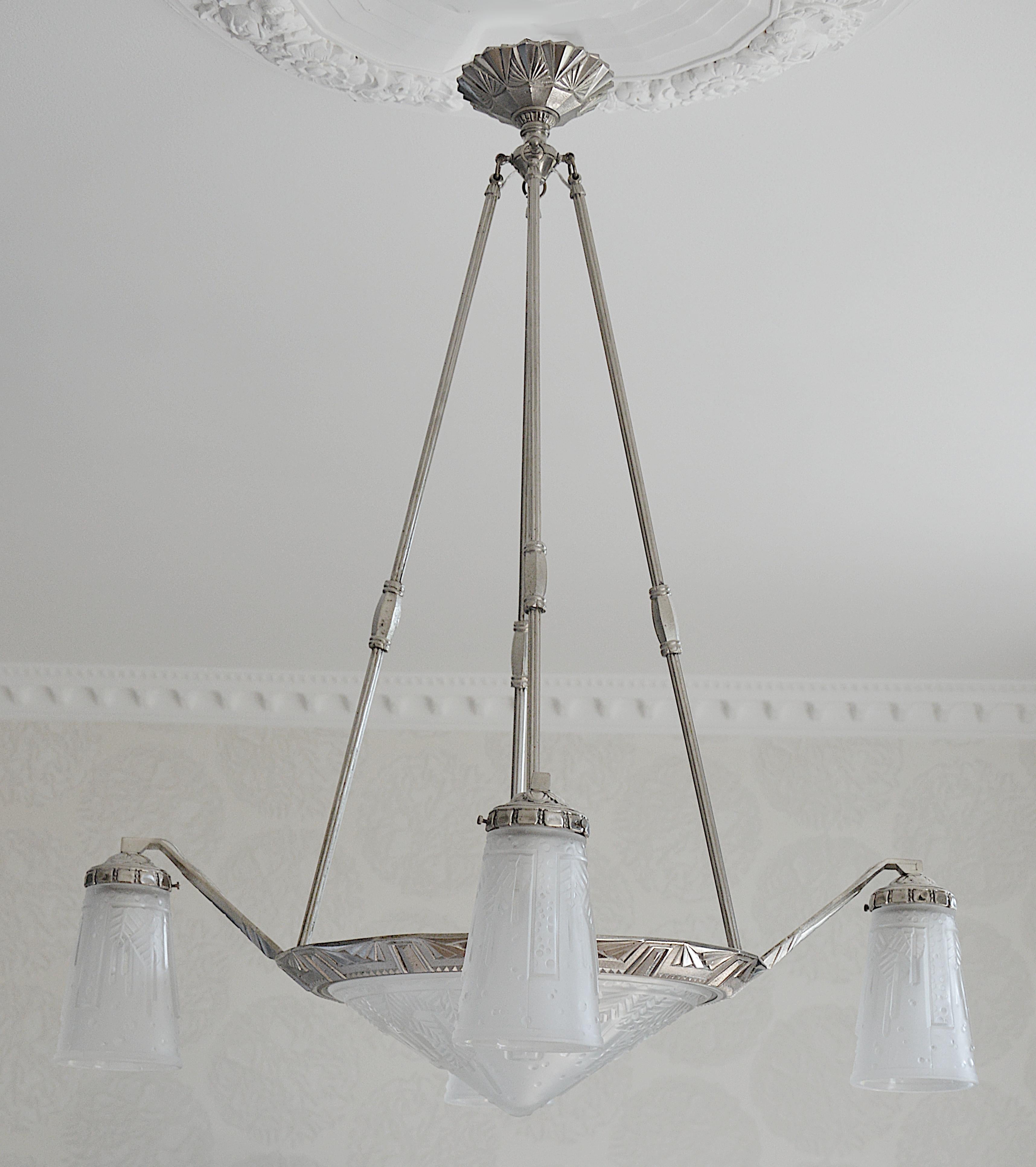 Lustre Art déco français Muller Freres & Pierre Maynadier, 1925 6