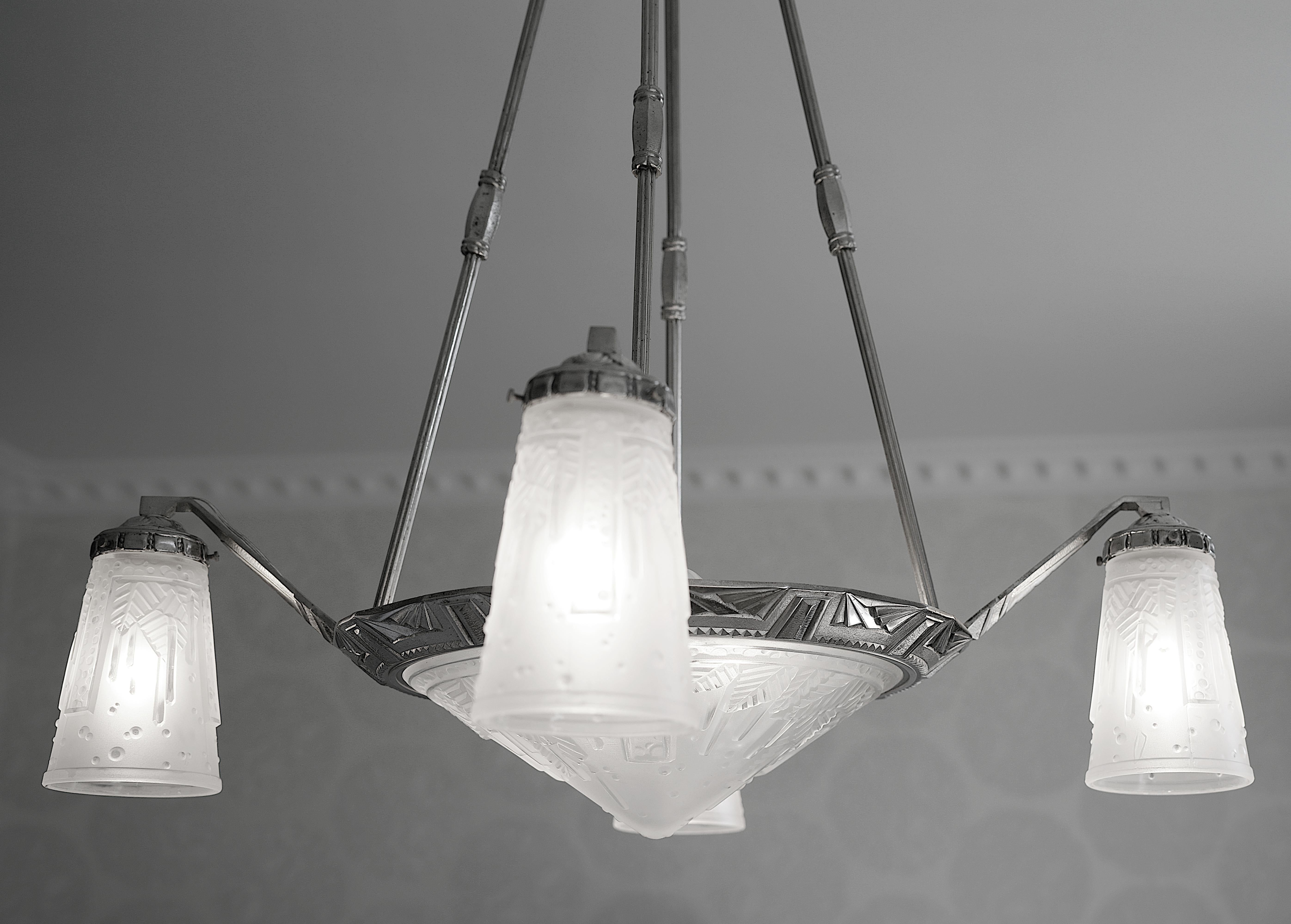 Lustre Art déco français Muller Freres & Pierre Maynadier, 1925 2