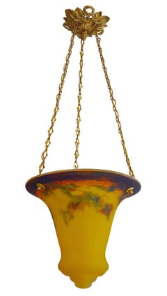 Muller Freres Atemberaubender französischer Art-déco-Kronleuchter, 1920er Jahre