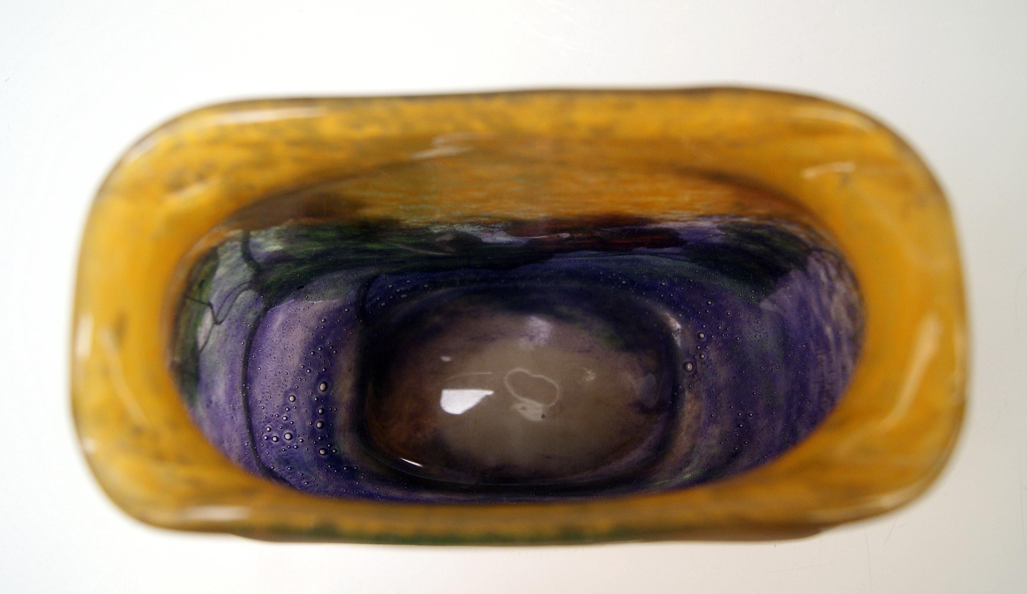 Verre Vase Muller Frères Art Nouveau Capucine Croismare Lunéville France 1919-25