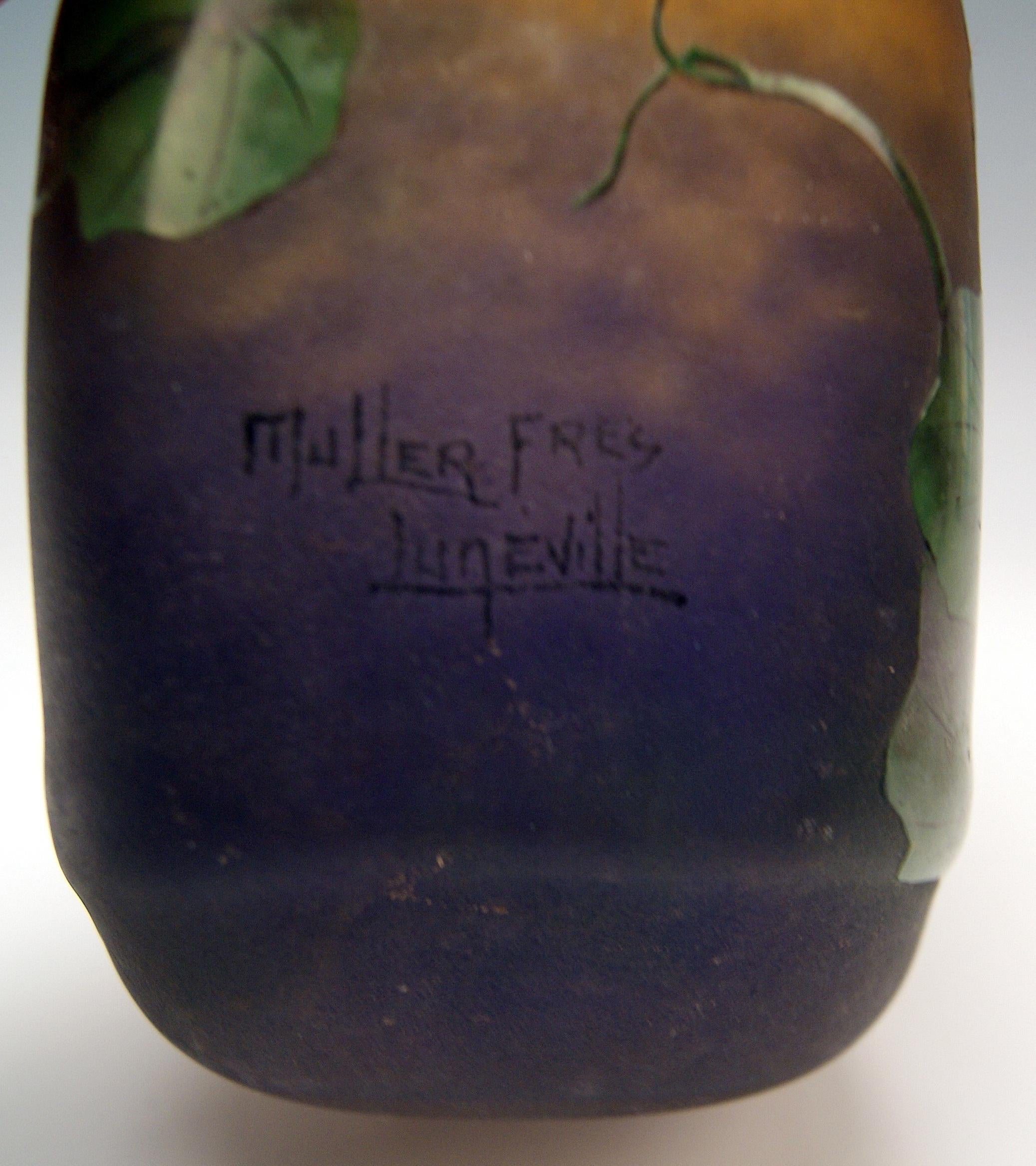 Vase Muller Frères Art Nouveau Capucine Croismare Lunéville France 1919-25 3