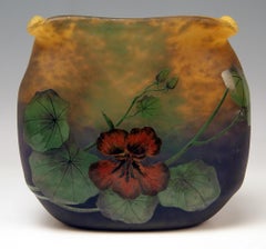 Muller Frères Vase Art Nouveau Nasturtium Croismare Lunéville France 1919-25