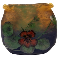 Muller Frères Vase Art Nouveau Nasturtium Croismare Lunéville France 1919-25