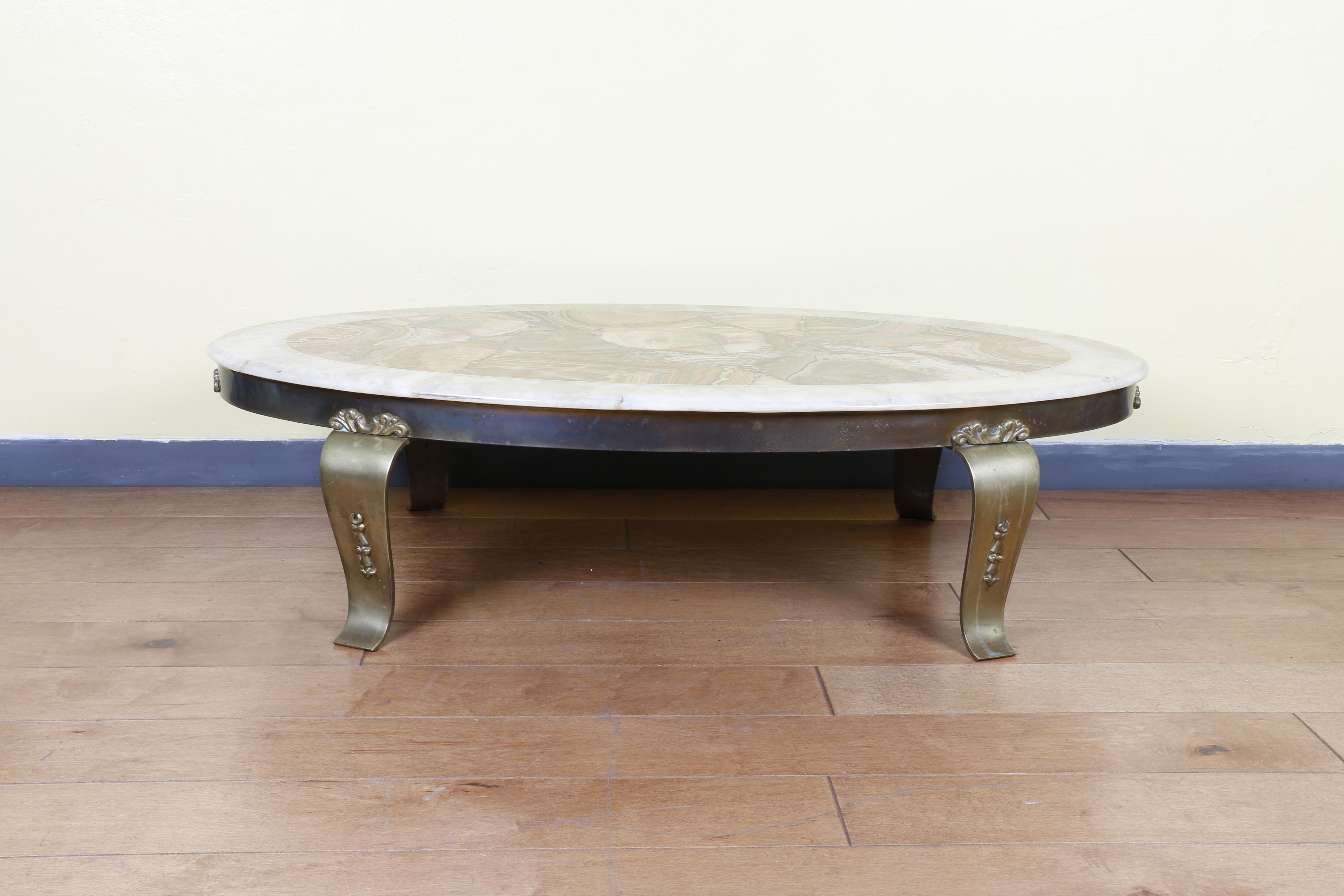 Hollywood Regency Muller Onyx Top Coffee Table By Arturo Pani For Sale