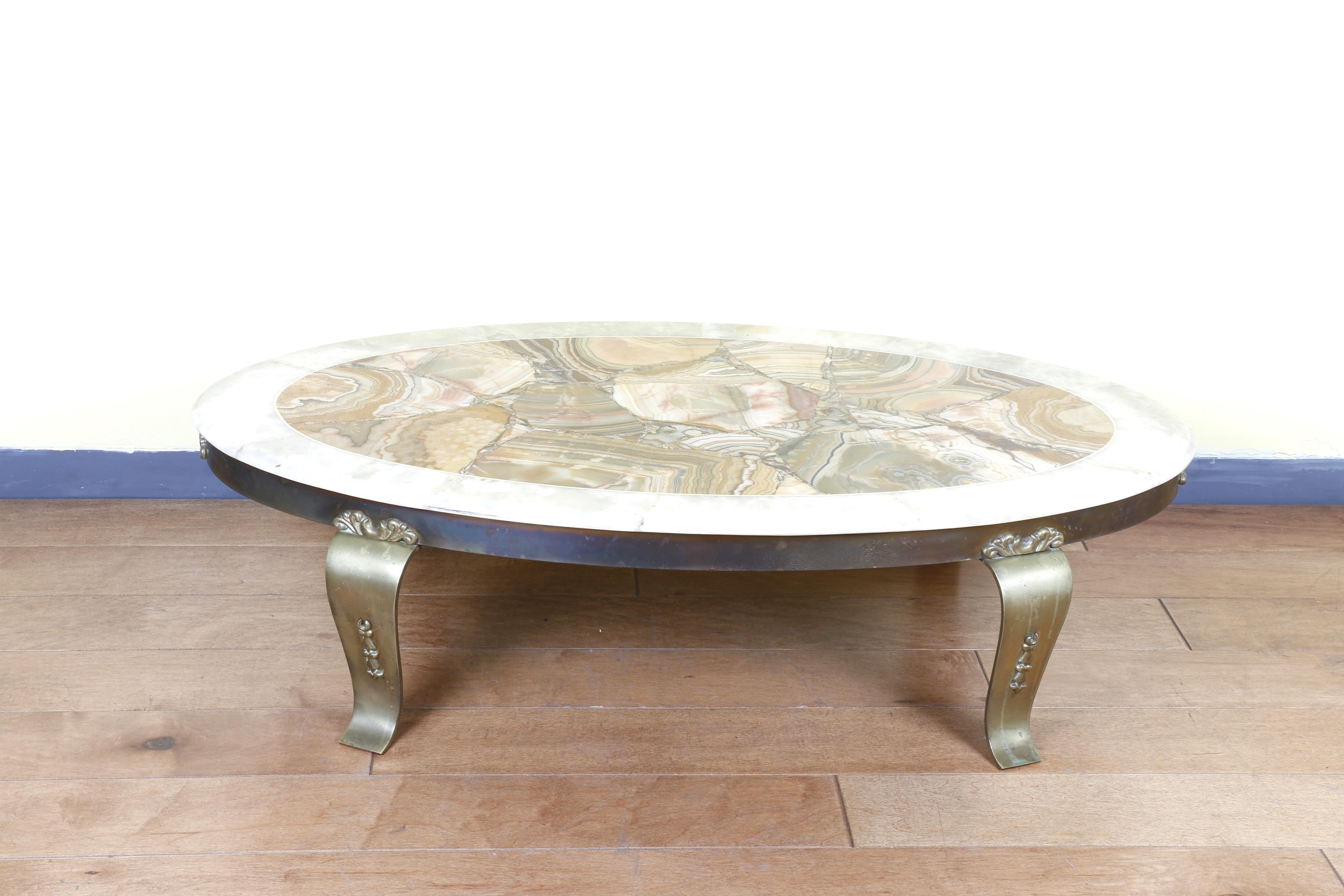 Mexican Muller Onyx Top Coffee Table By Arturo Pani For Sale