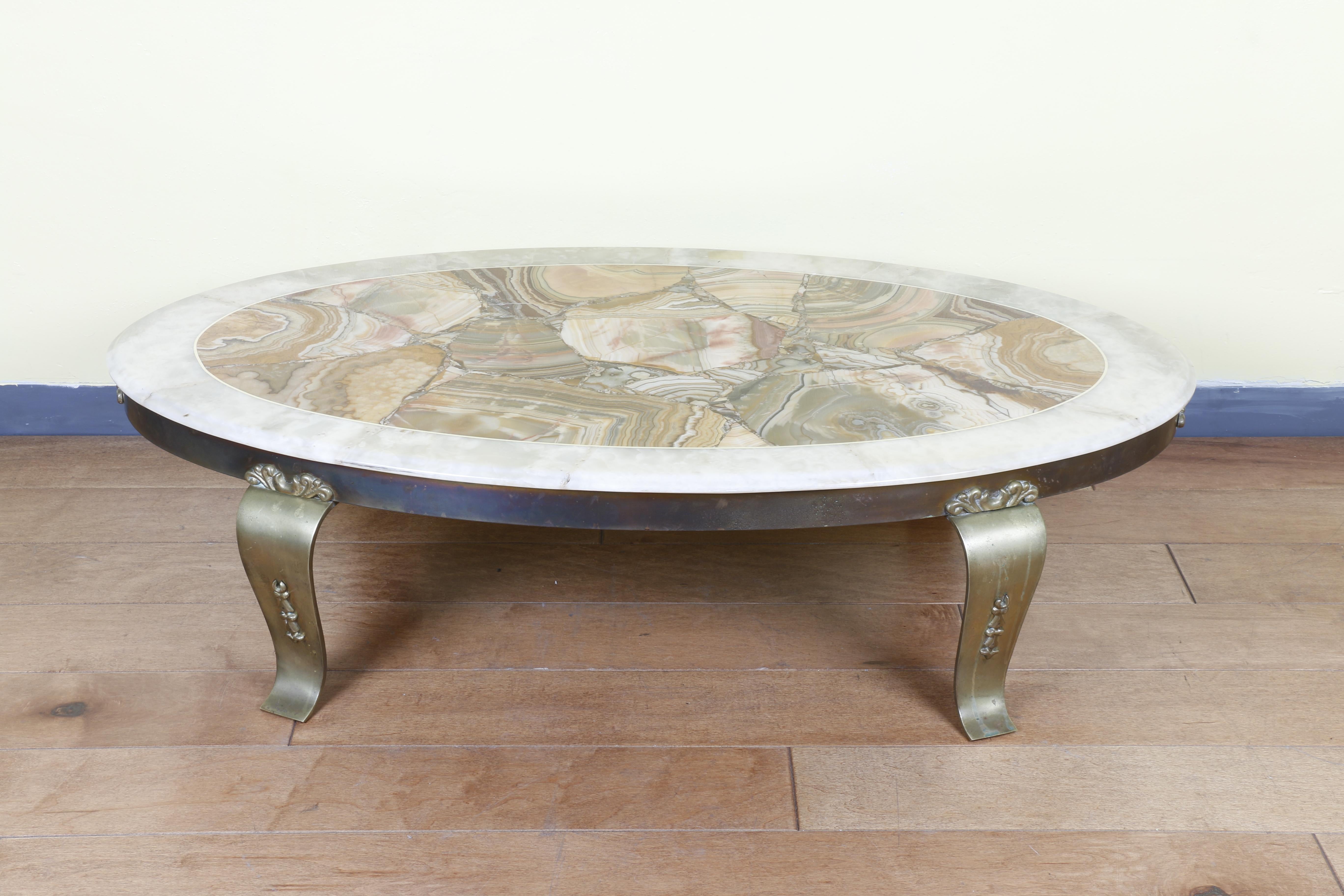 Late 20th Century Muller Onyx Top Coffee Table By Arturo Pani For Sale