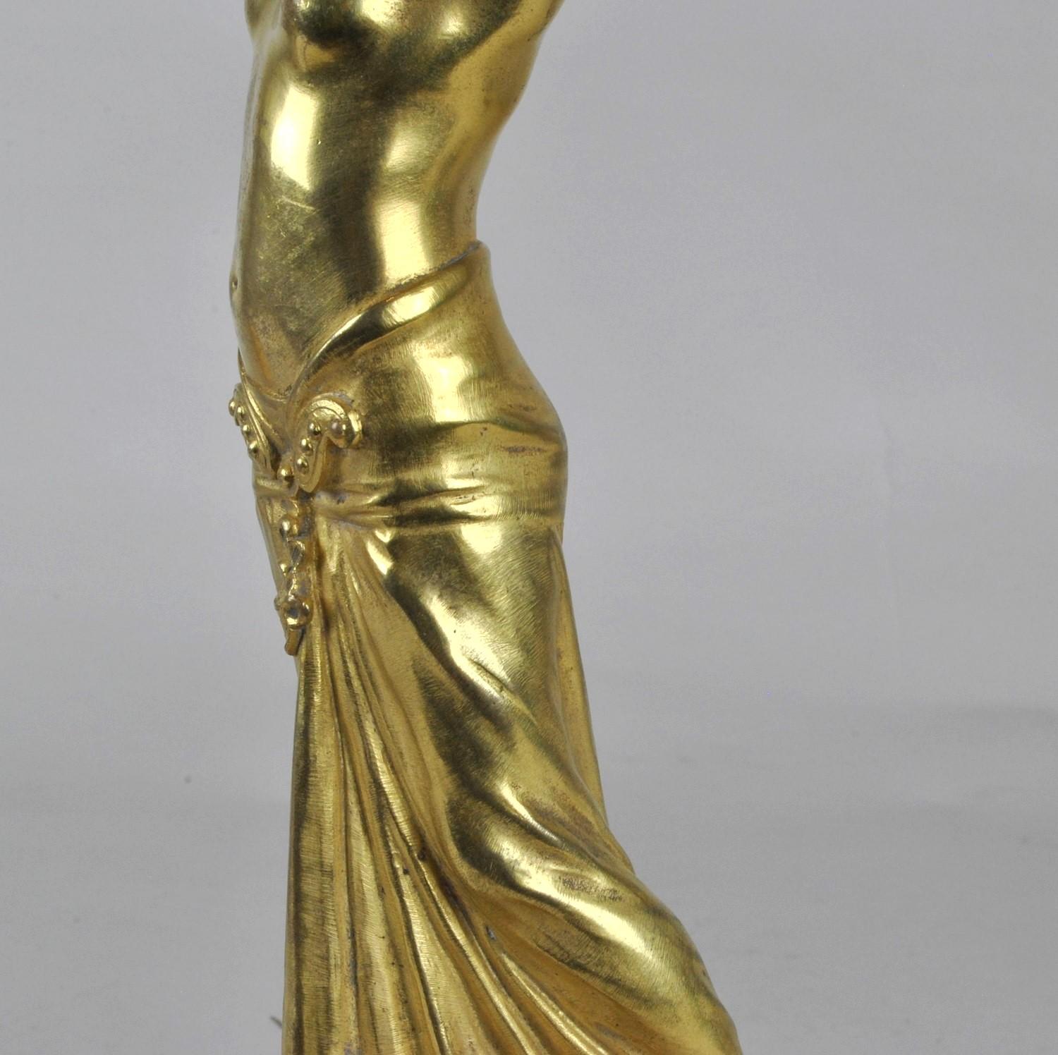 Muller, Priestess, Gilt Bronze Signed, Late 19th Century Early 20th Century For Sale 5