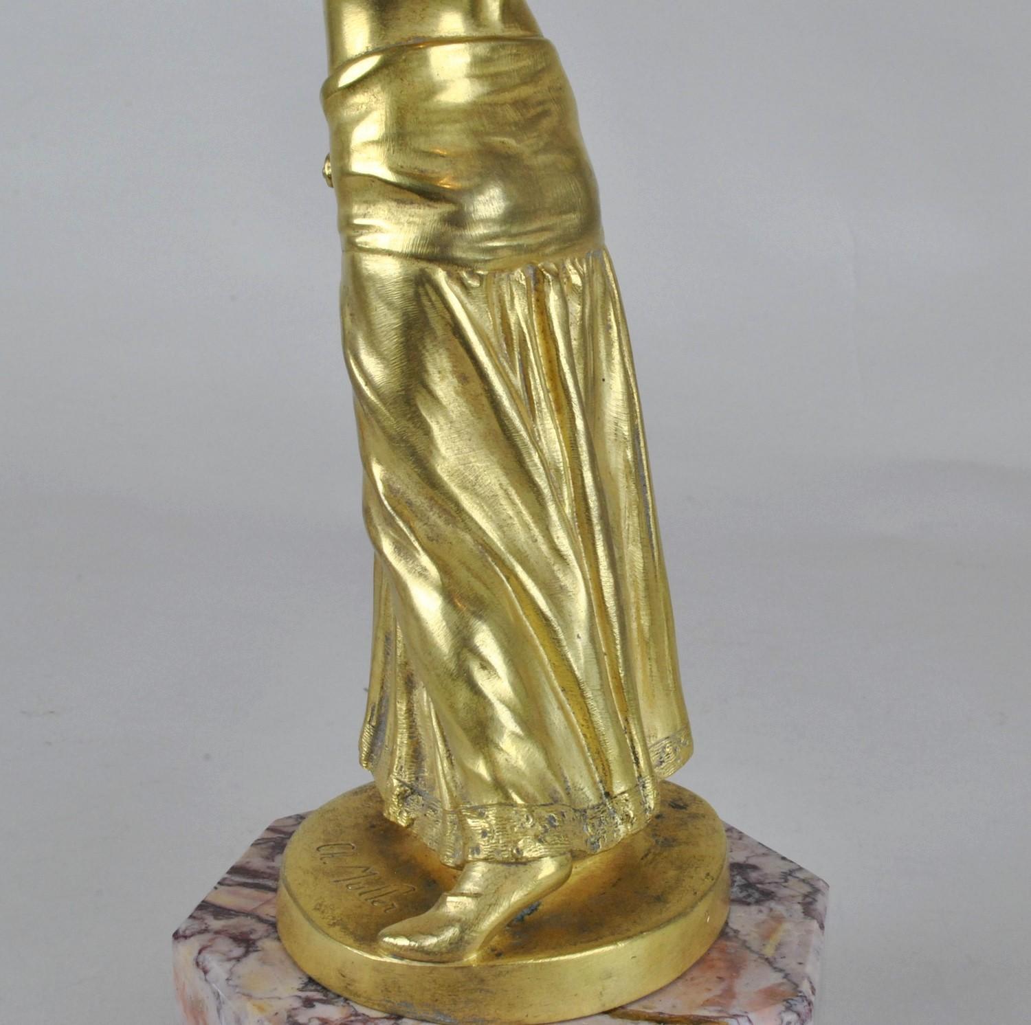 Muller, Priestess, Gilt Bronze Signed, Late 19th Century Early 20th Century For Sale 8