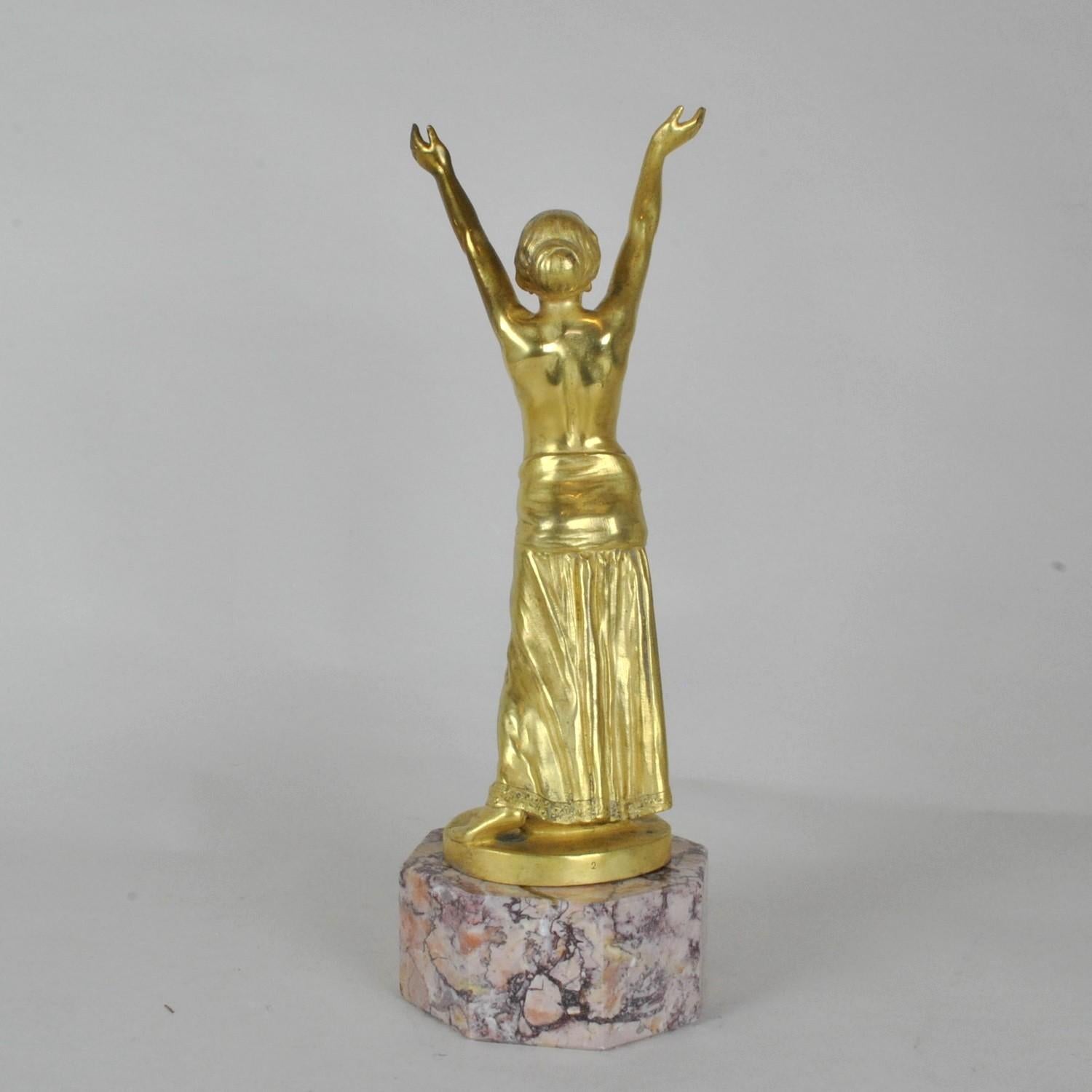 French Muller, Priestess, Gilt Bronze Signed, Late 19th Century Early 20th Century For Sale