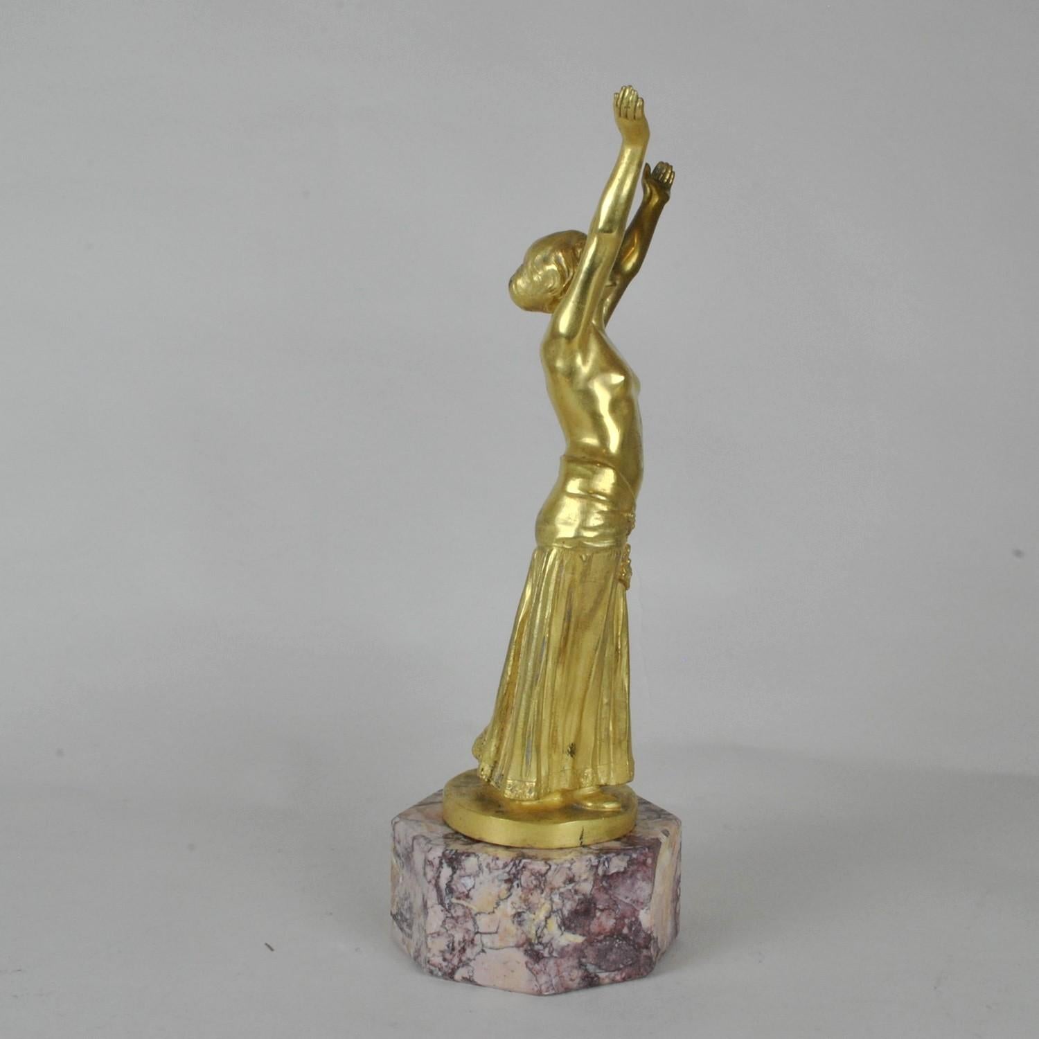 Muller, Priestess, Gilt Bronze Signed, Late 19th Century Early 20th Century In Good Condition For Sale In MARSEILLE, FR