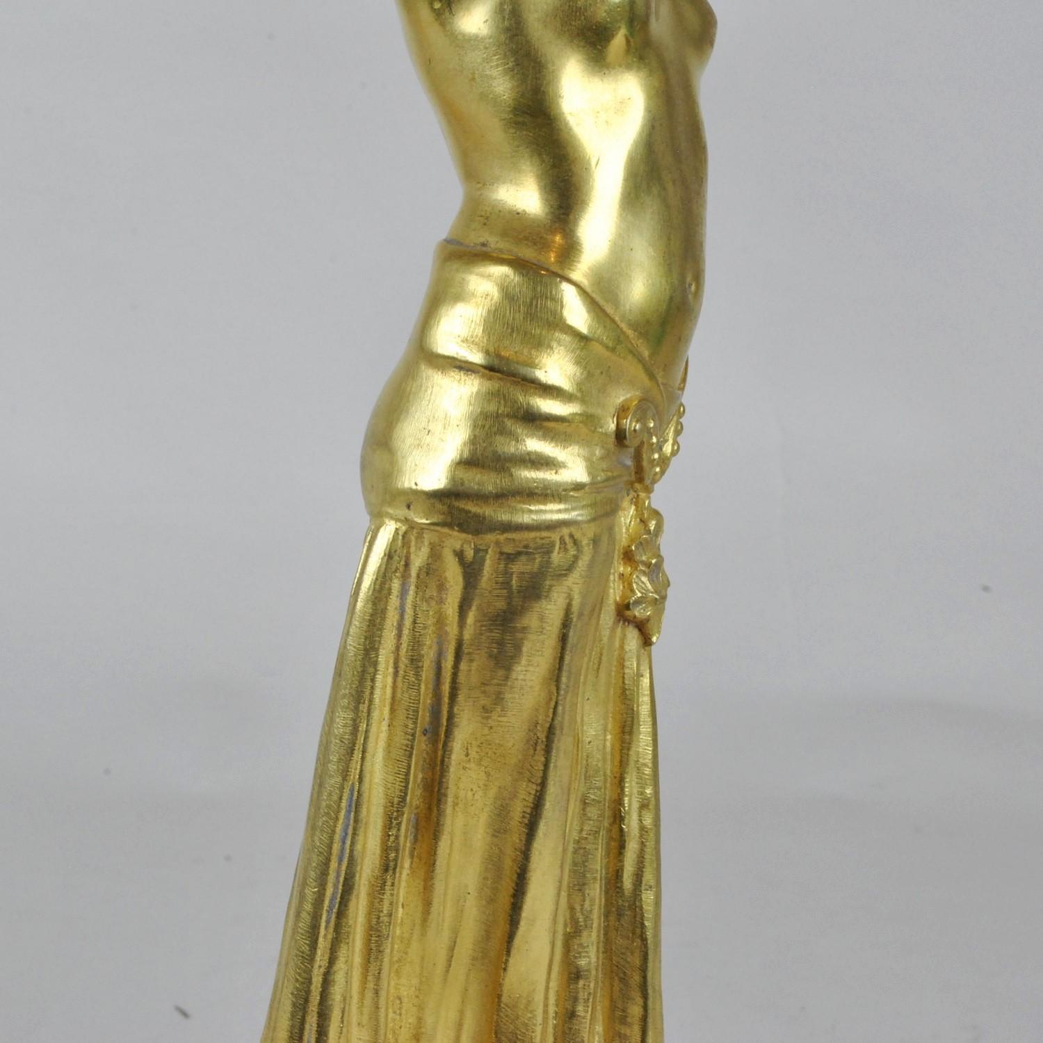 Muller, Priestess, Gilt Bronze Signed, Late 19th Century Early 20th Century For Sale 2
